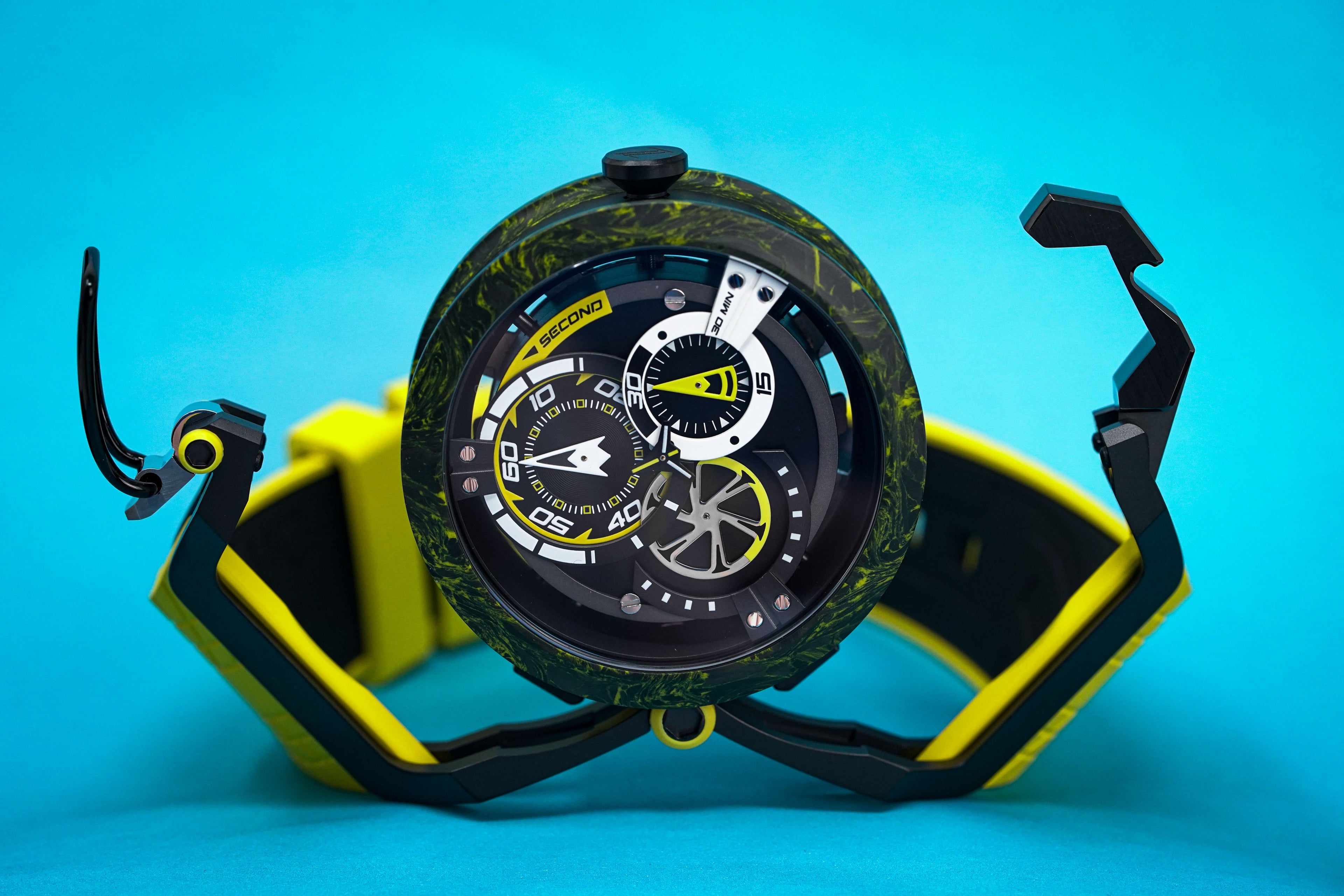 Mazzucato Reversible Watch Monza Yellow Carbon