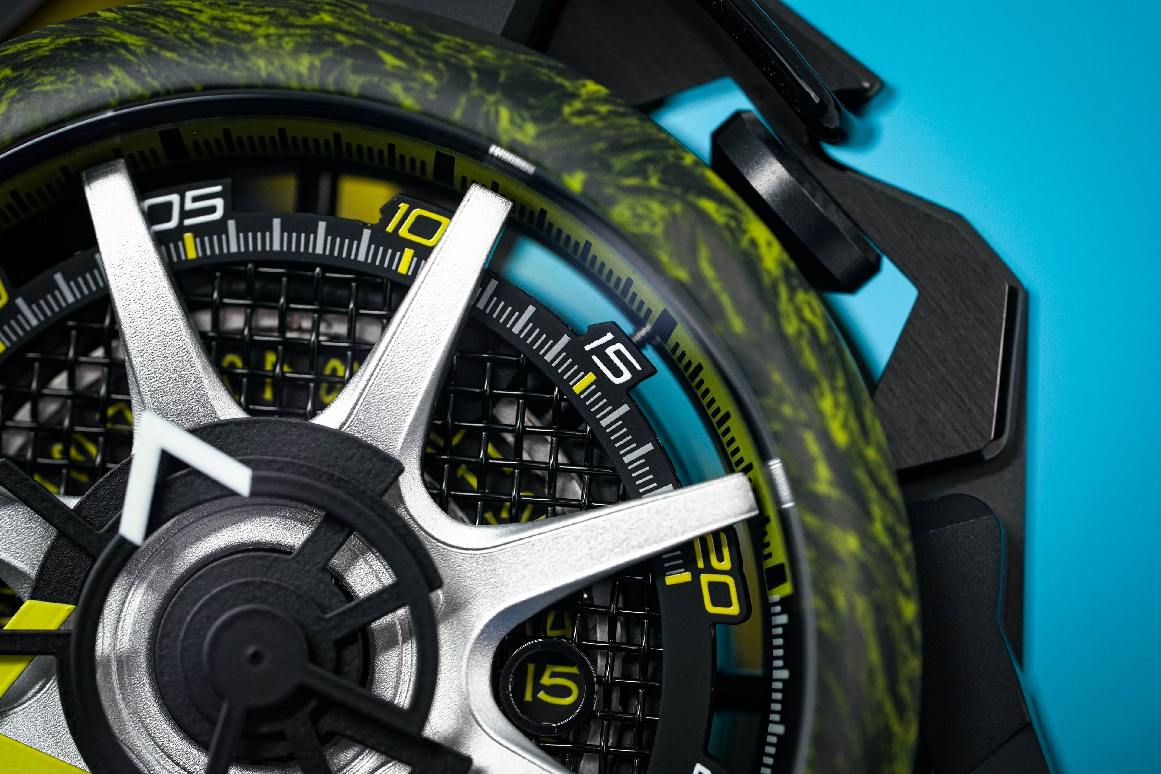 Mazzucato Reversible Watch Monza Yellow Carbon