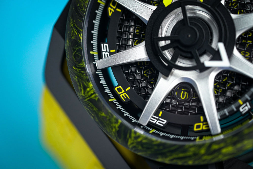 Mazzucato Reversible Watch Monza Yellow Carbon