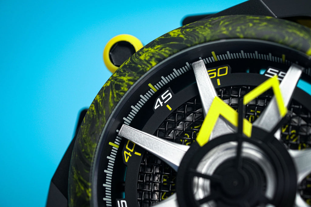 Mazzucato Reversible Watch Monza Yellow Carbon