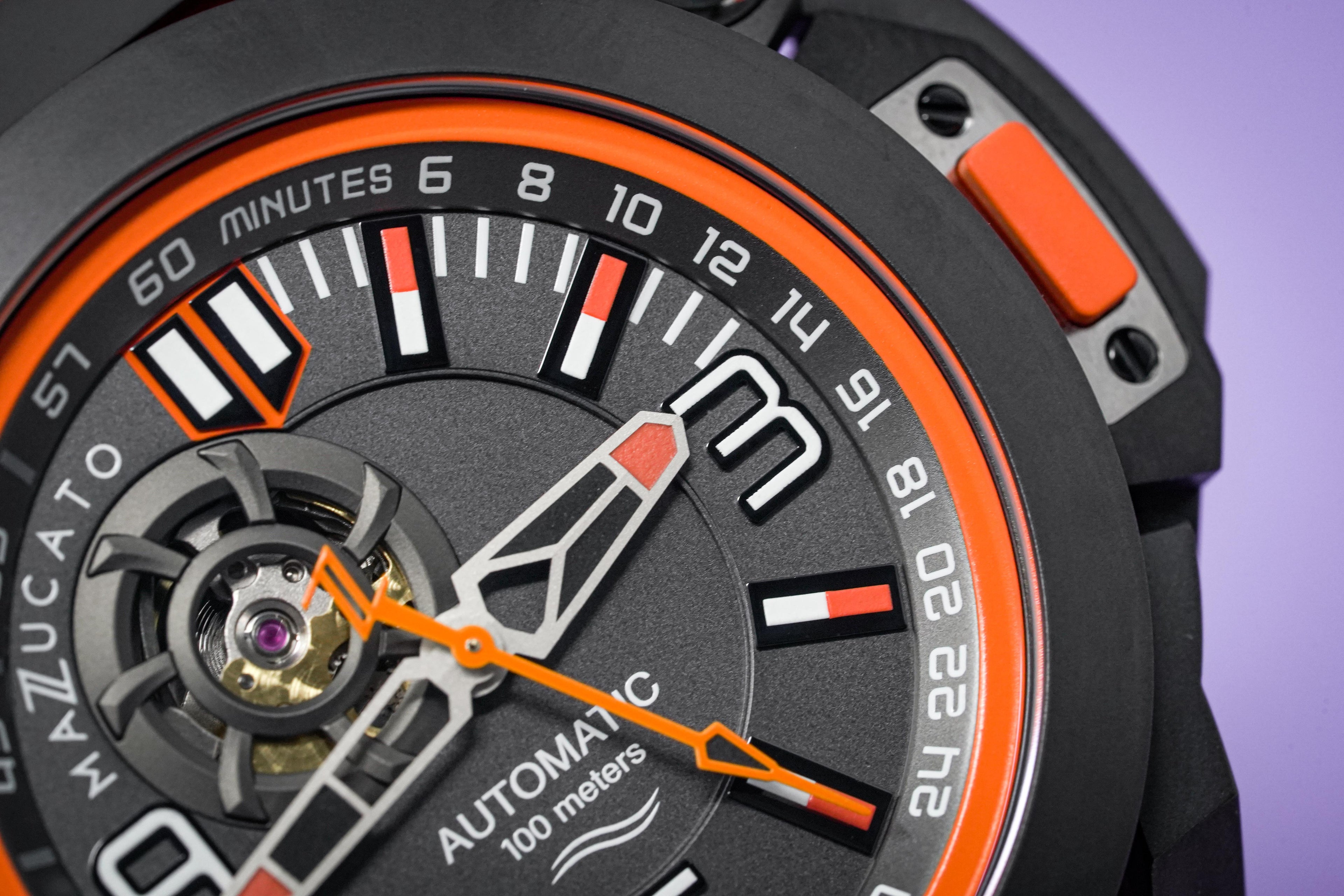 Mazzucato Automatic Reversible Watch Scuba Orange