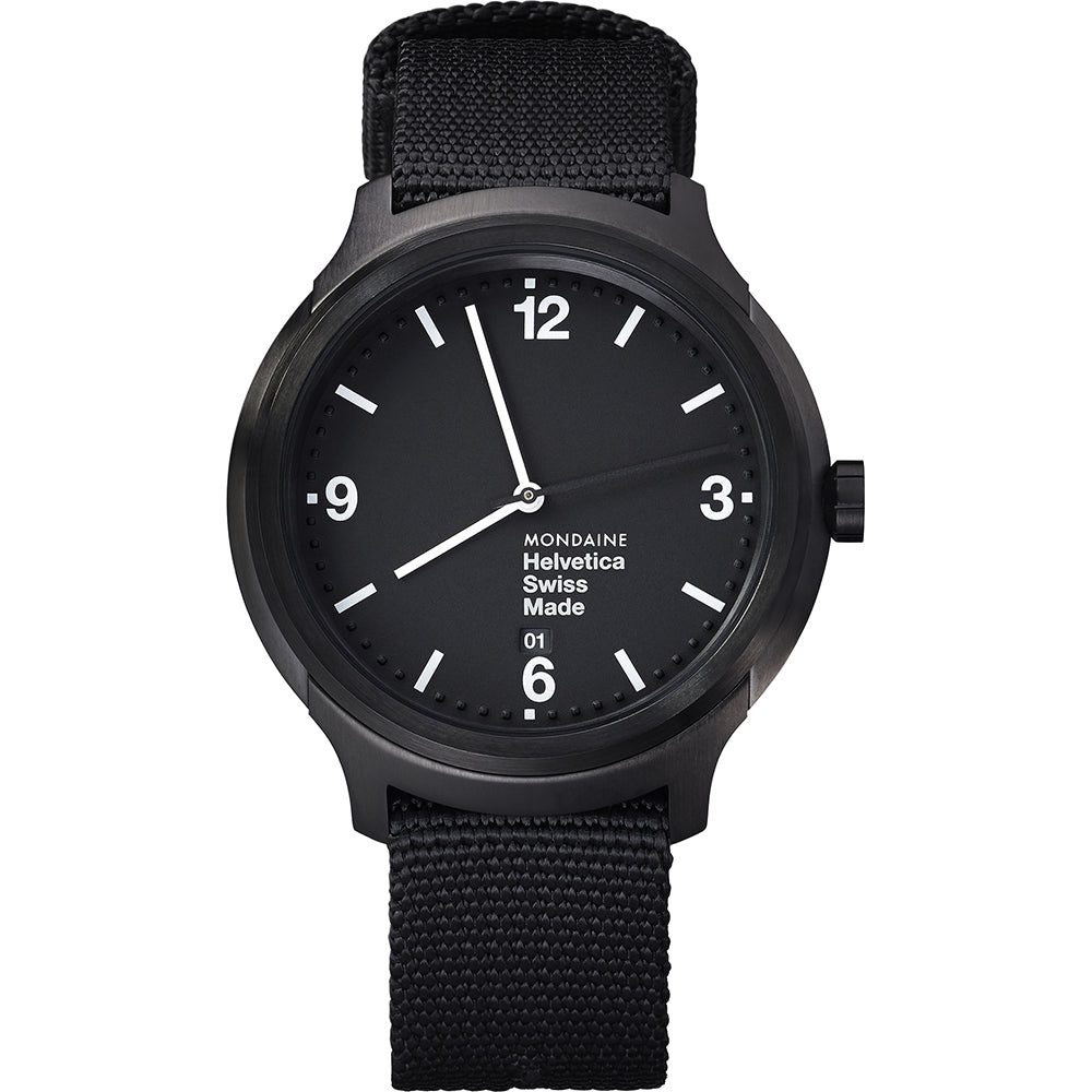 Mondaine Watch Helvetica No1 Bold Black