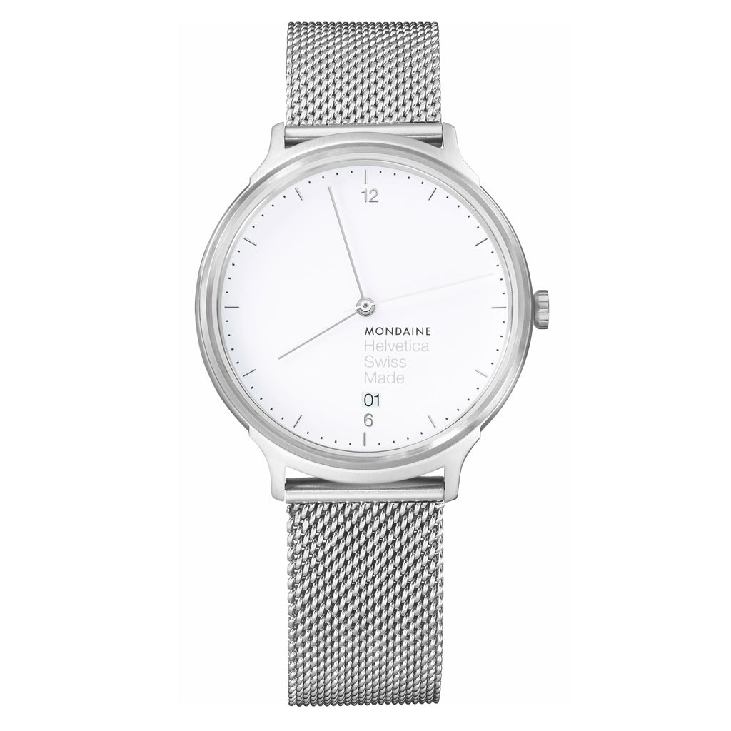 Mondaine Watch Helvetica No1 Light White