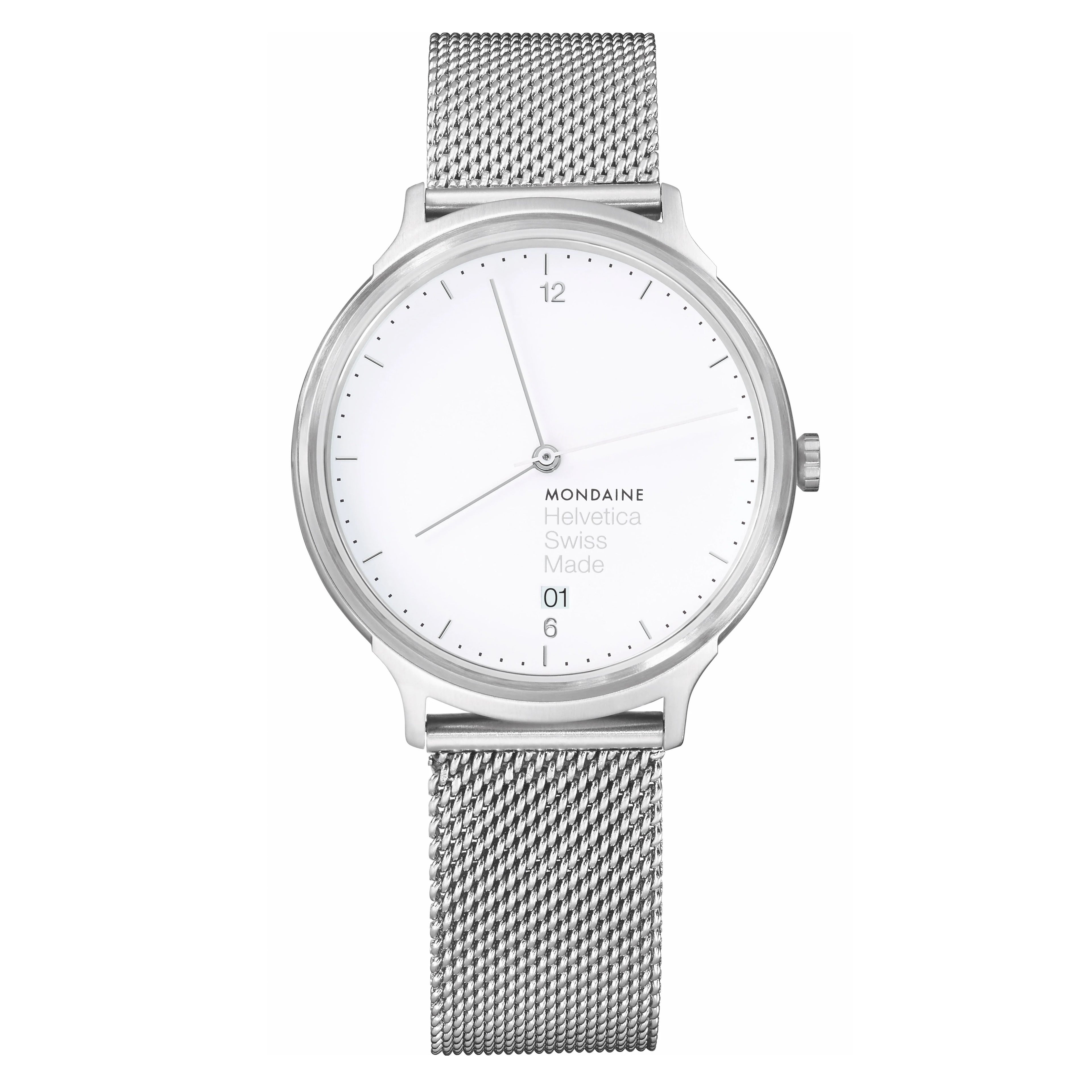 Mondaine Watch Helvetica No1 Light White