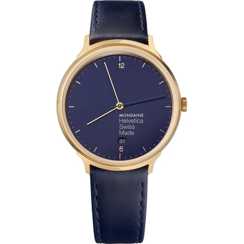Mondaine Watch Helvetica No1 Light Dark Blue