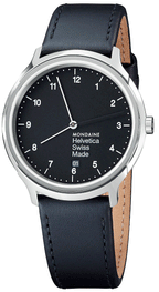 Mondaine Watch Helvetica No1 Regular Silver Black