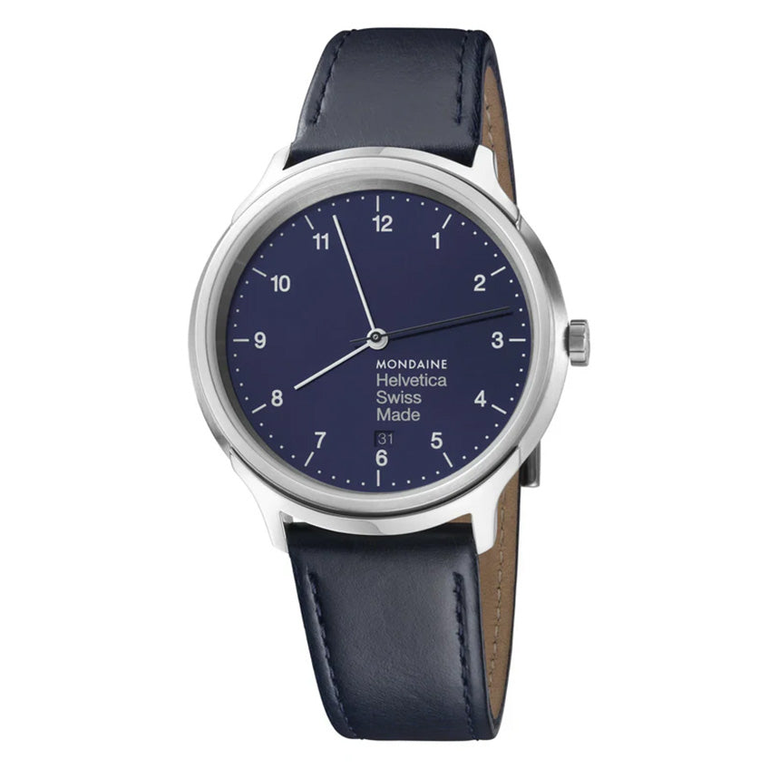 Mondaine Watch Helvetica No1 Regular Navy