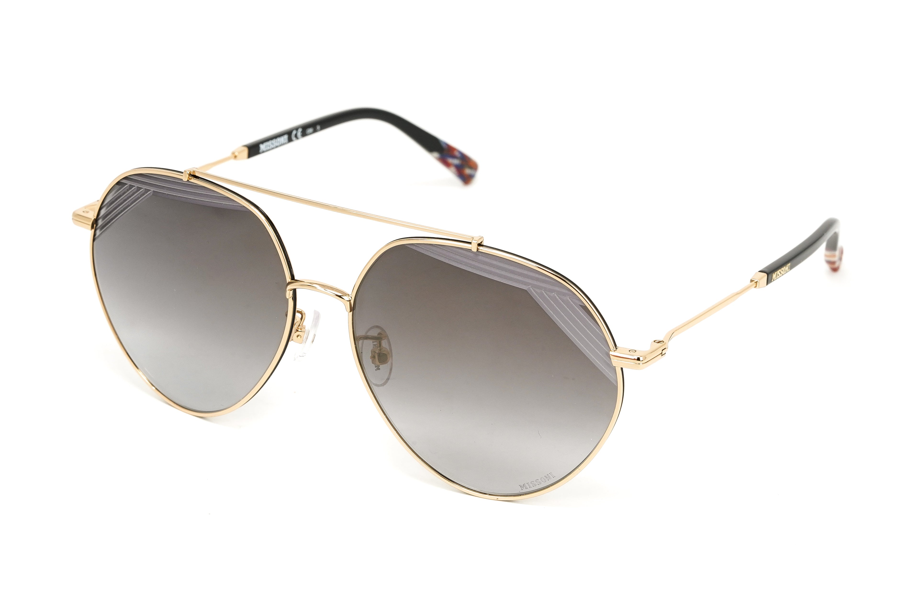 Missoni Women's Sunglasses Round Pilot Black/Gold