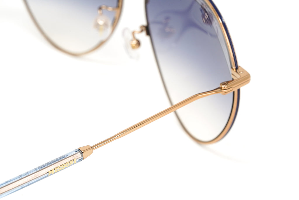 Missoni Women's Sunglasses Round Pilot Gold/Blue