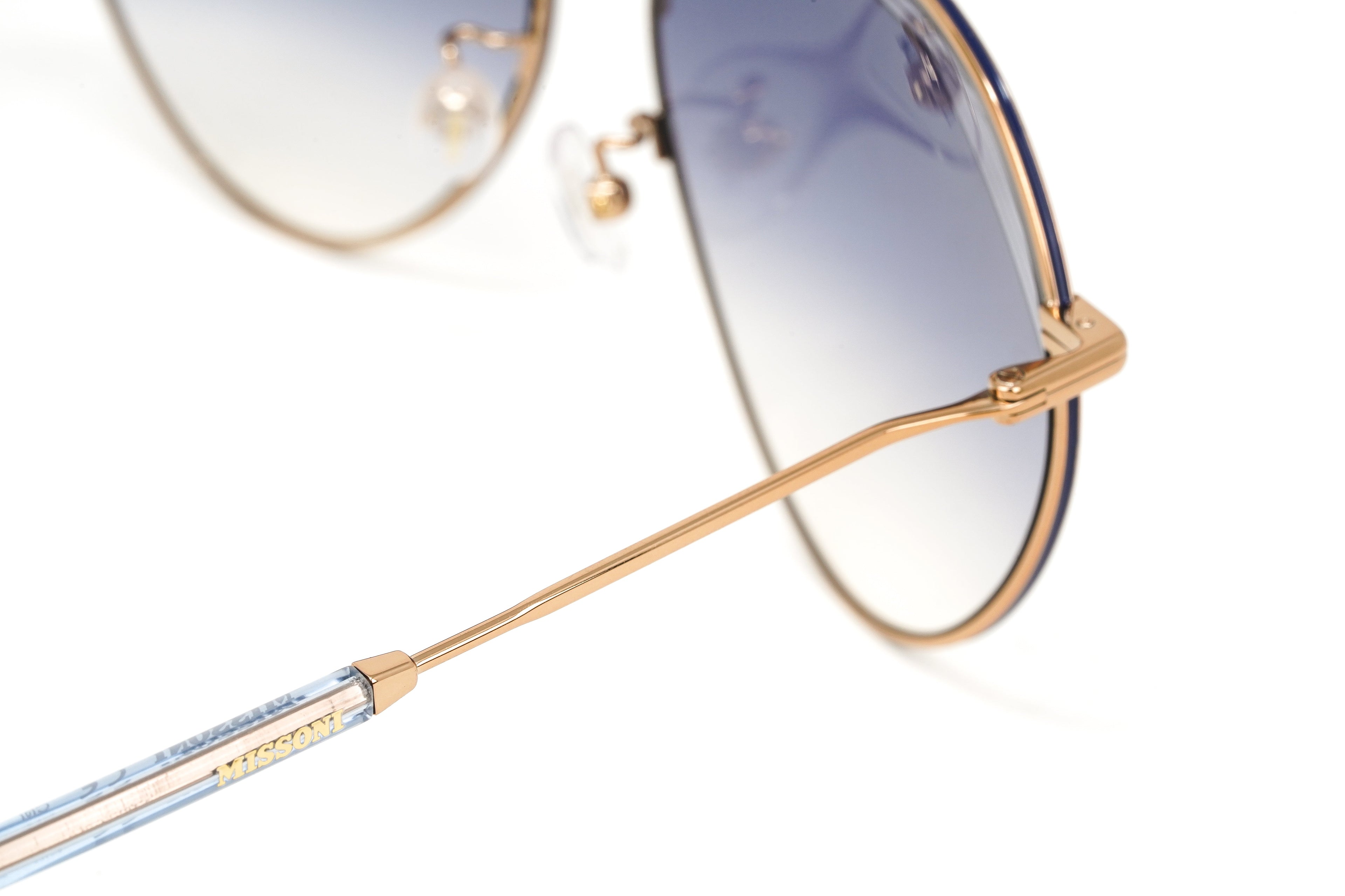 Missoni Women's Sunglasses Round Pilot Gold/Blue
