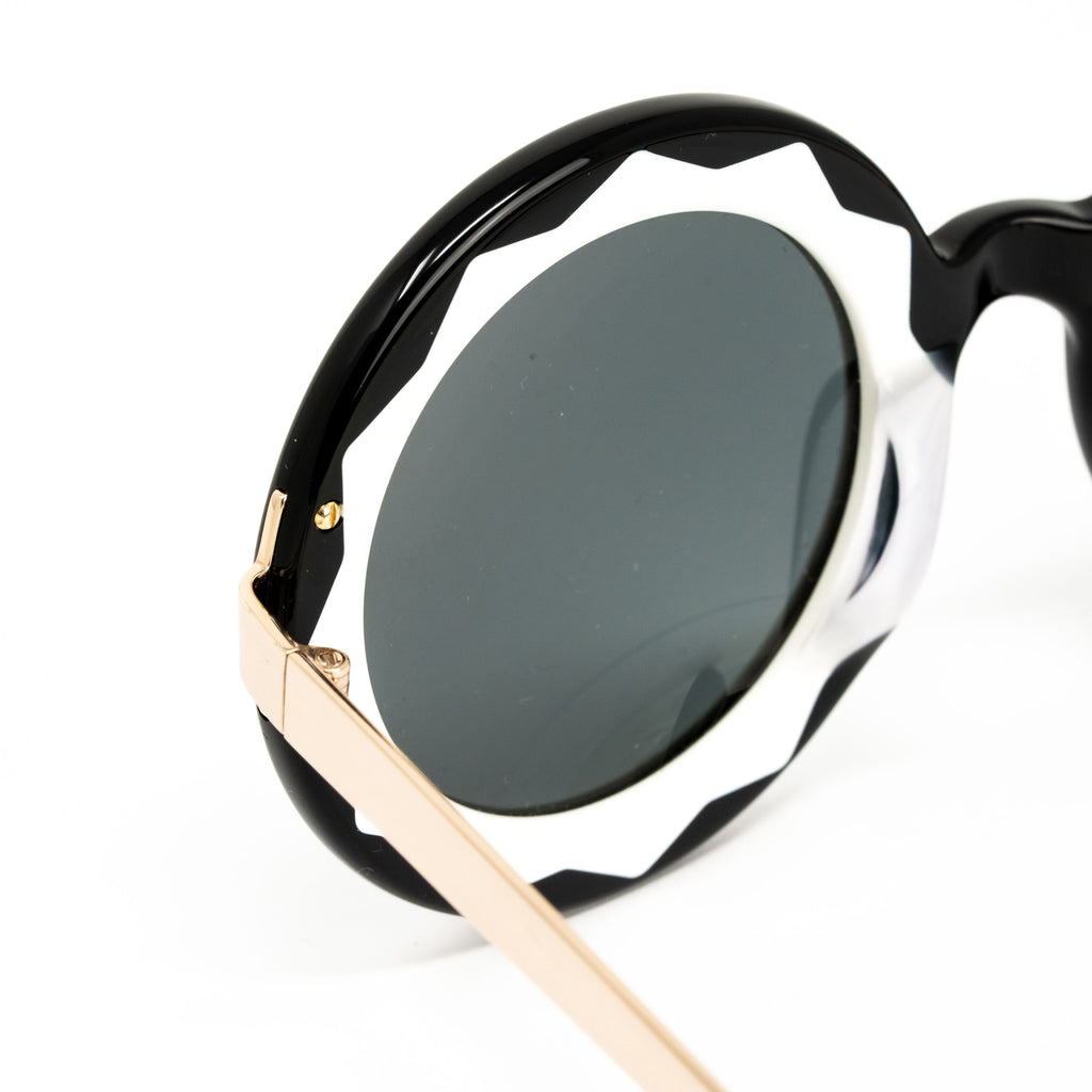 Markus Lupfer x Linda Farrow Black and White Sunglasses