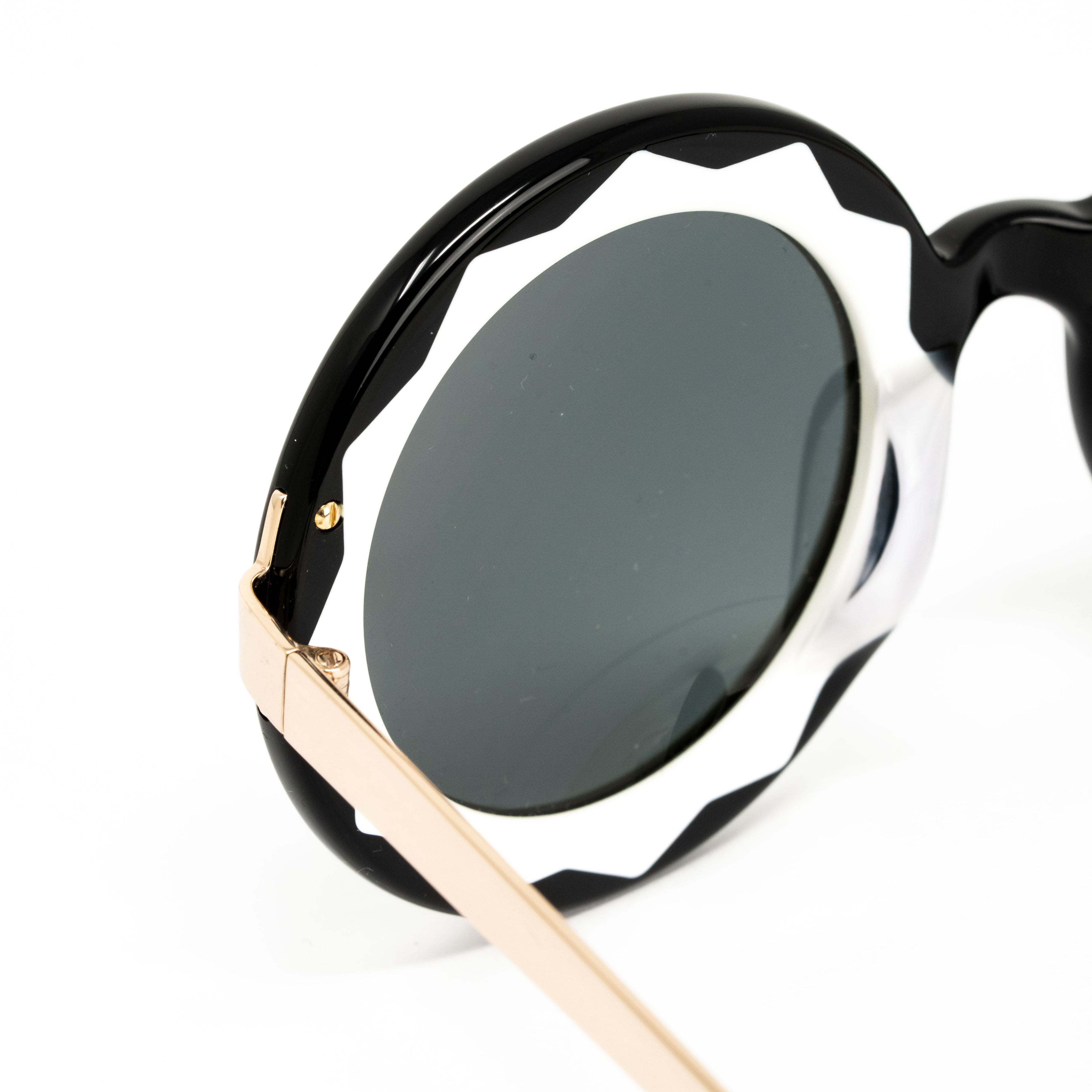Markus Lupfer x Linda Farrow Black and White Sunglasses