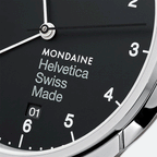 Mondaine Watch Helvetica No1 Regular Silver Black