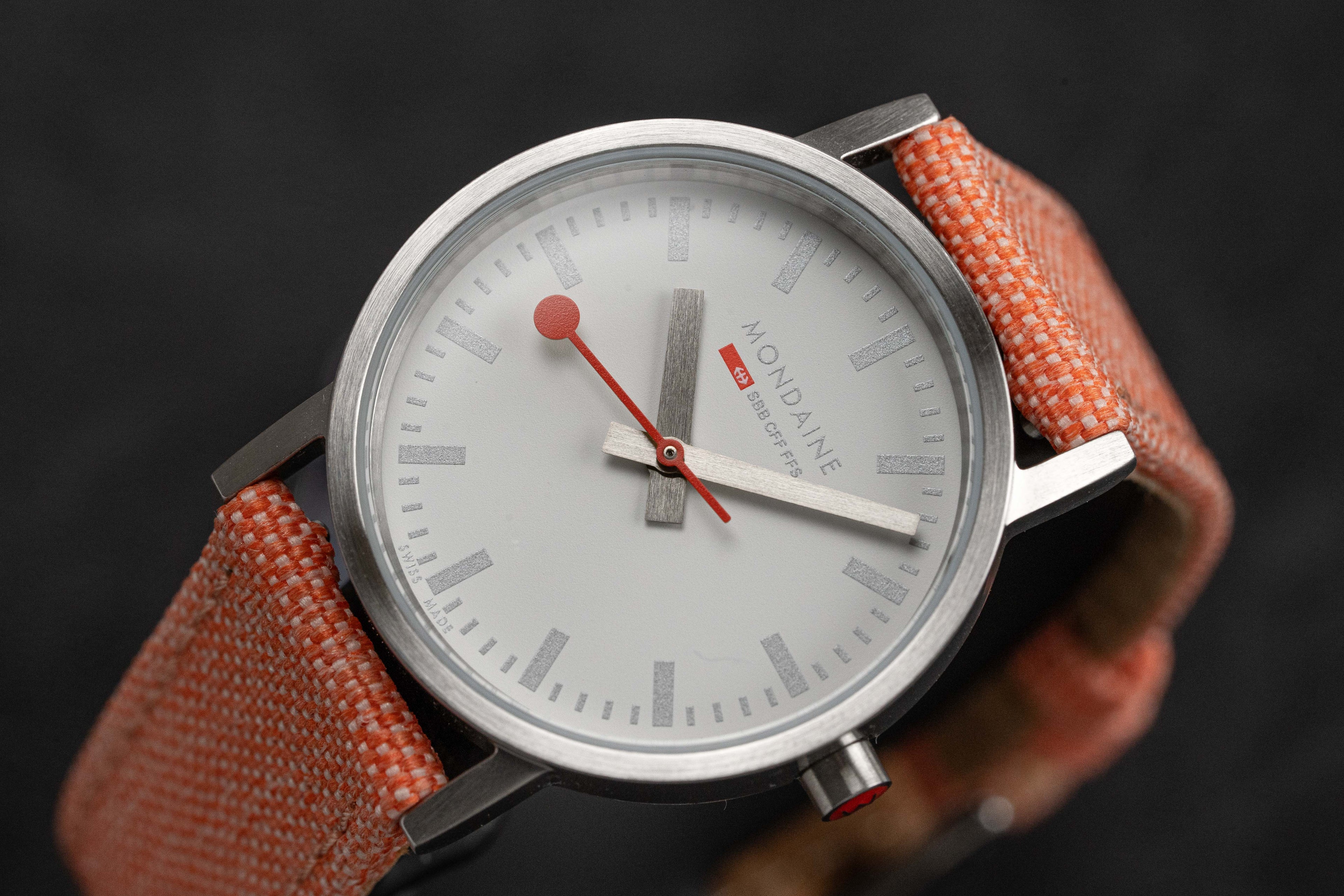 Mondaine Ladies Watch Classic White Orange