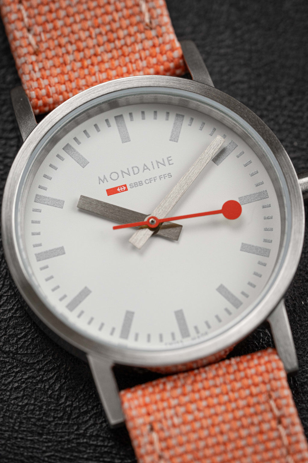 Mondaine Ladies Watch Classic White Orange