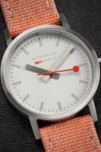 Mondaine Ladies Watch Classic White Orange