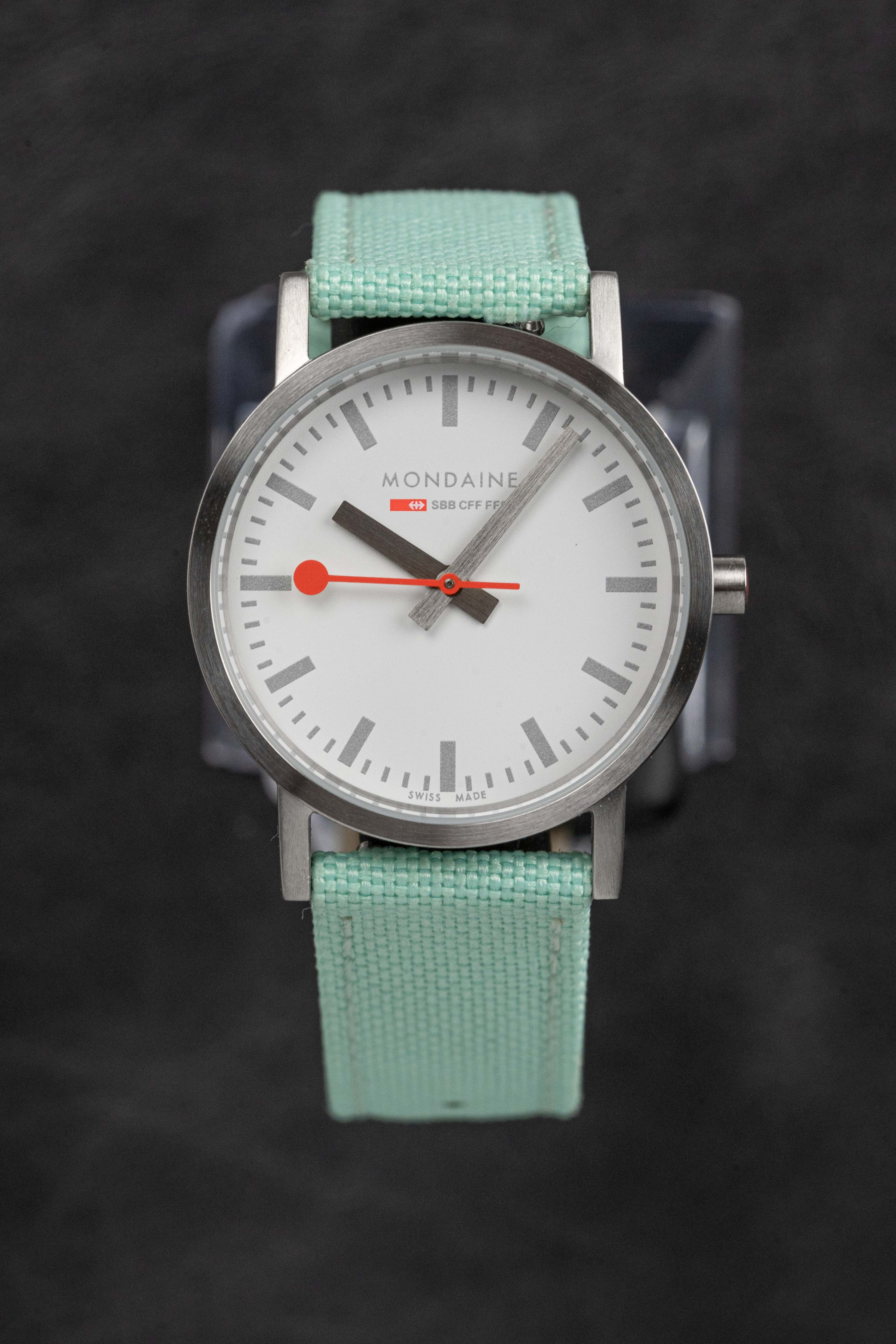 Mondaine Ladies Watch Classic White Mint Green