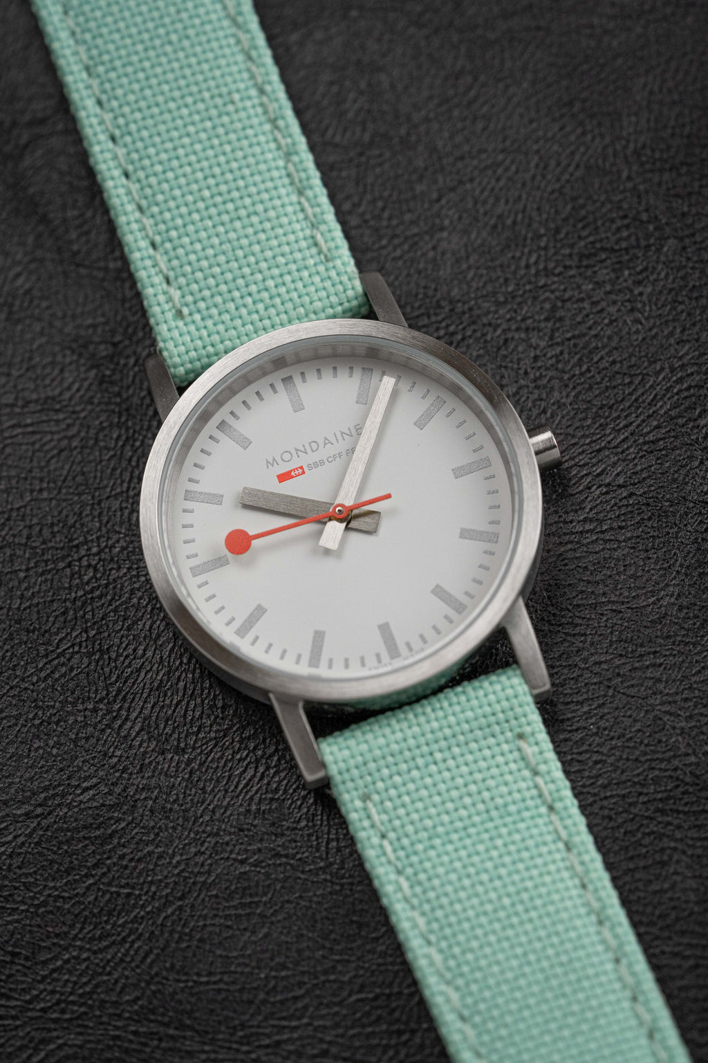 Mondaine Ladies Watch Classic White Mint Green