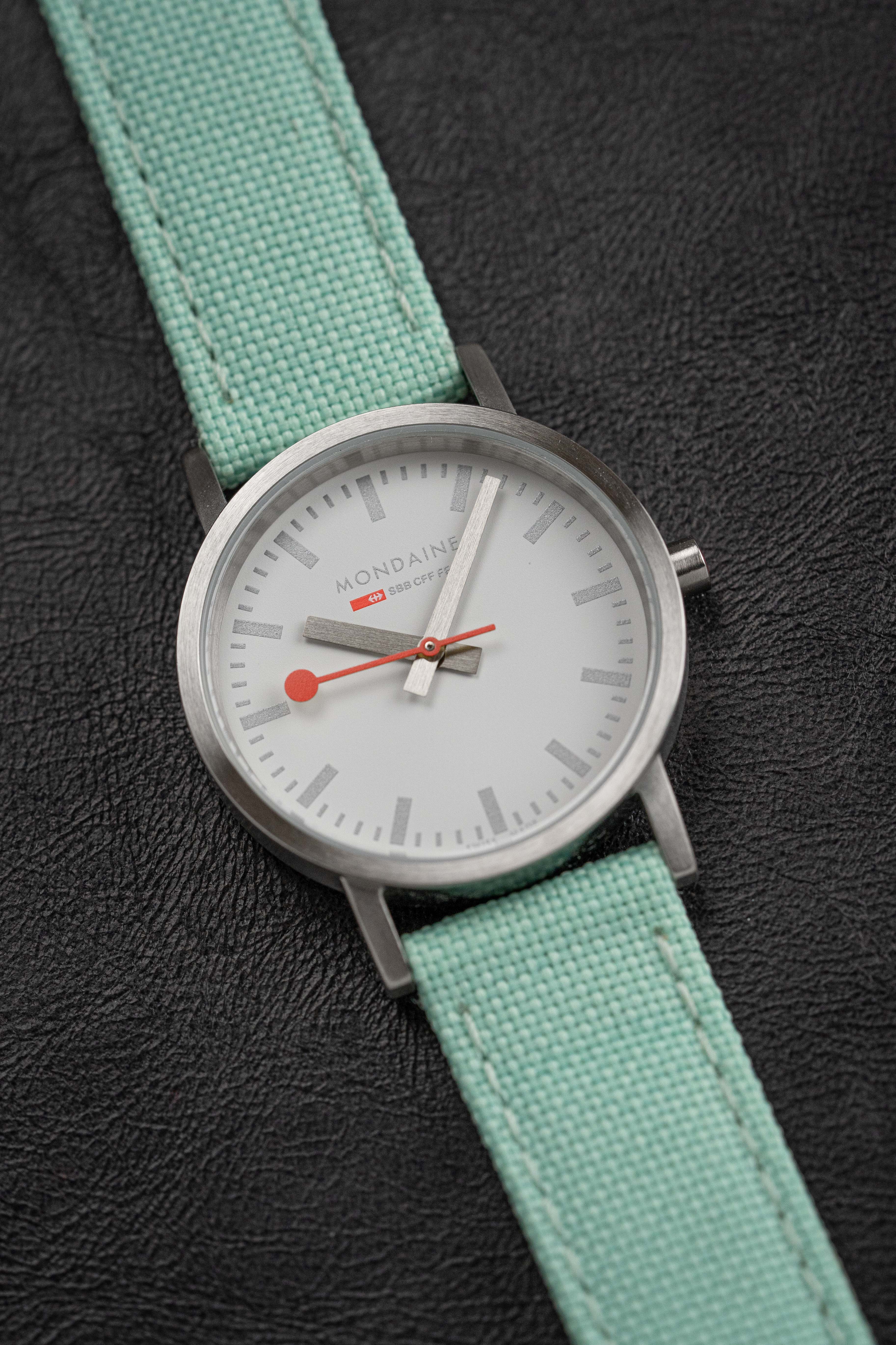 Mondaine Ladies Watch Classic White Mint Green
