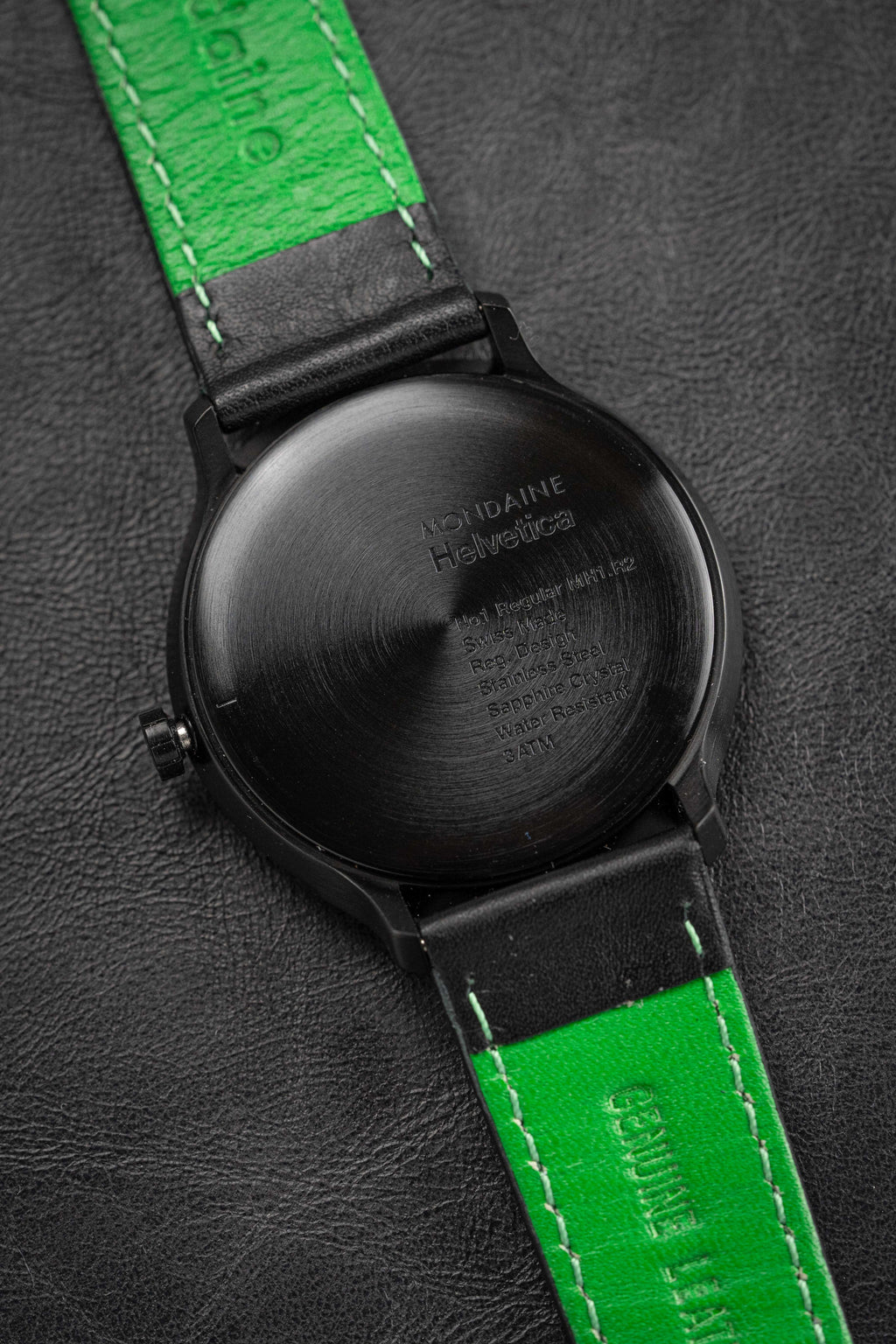 Mondaine Watch Helvetica No1 Black Green