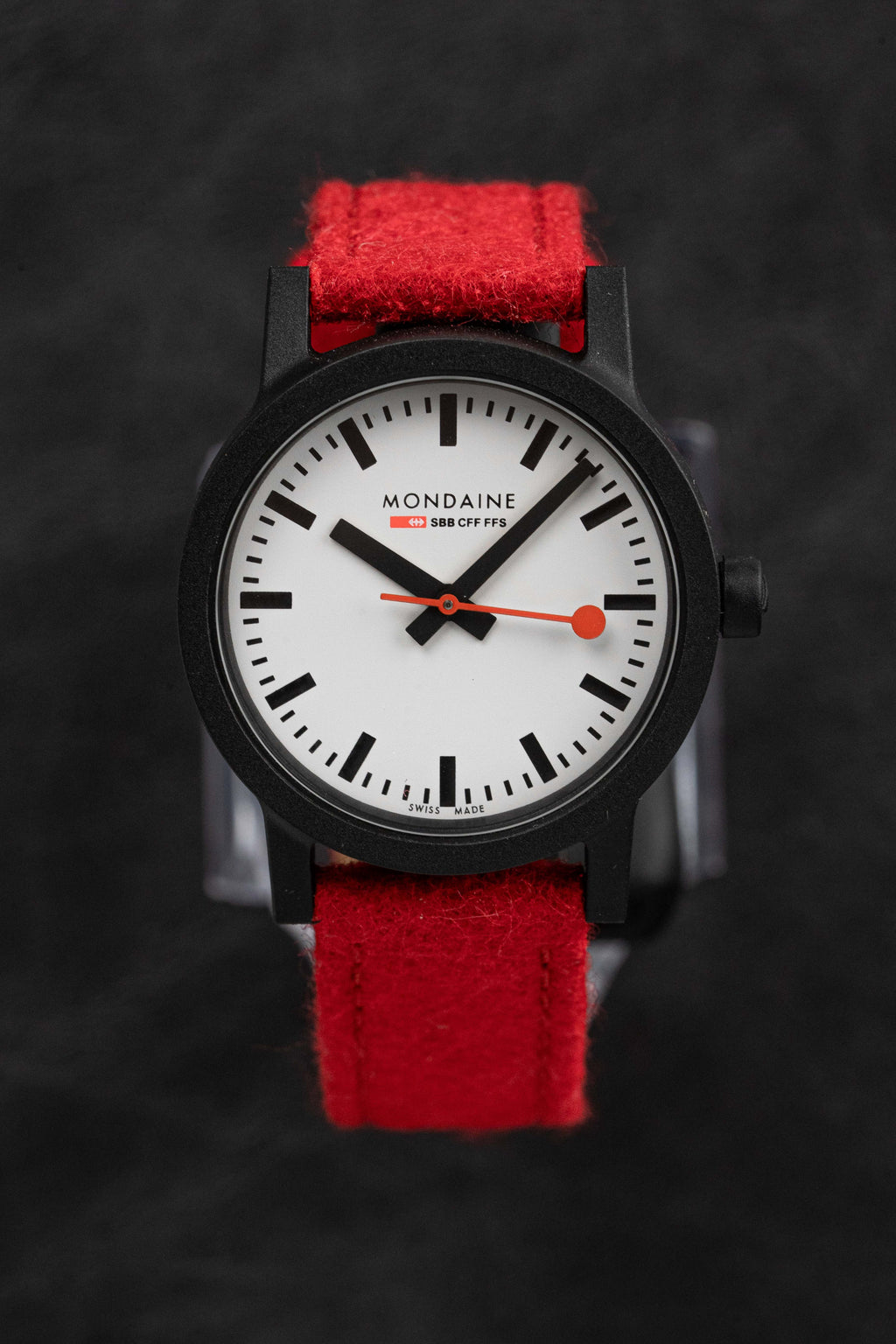 Mondaine Ladies Watch Essence Black Red