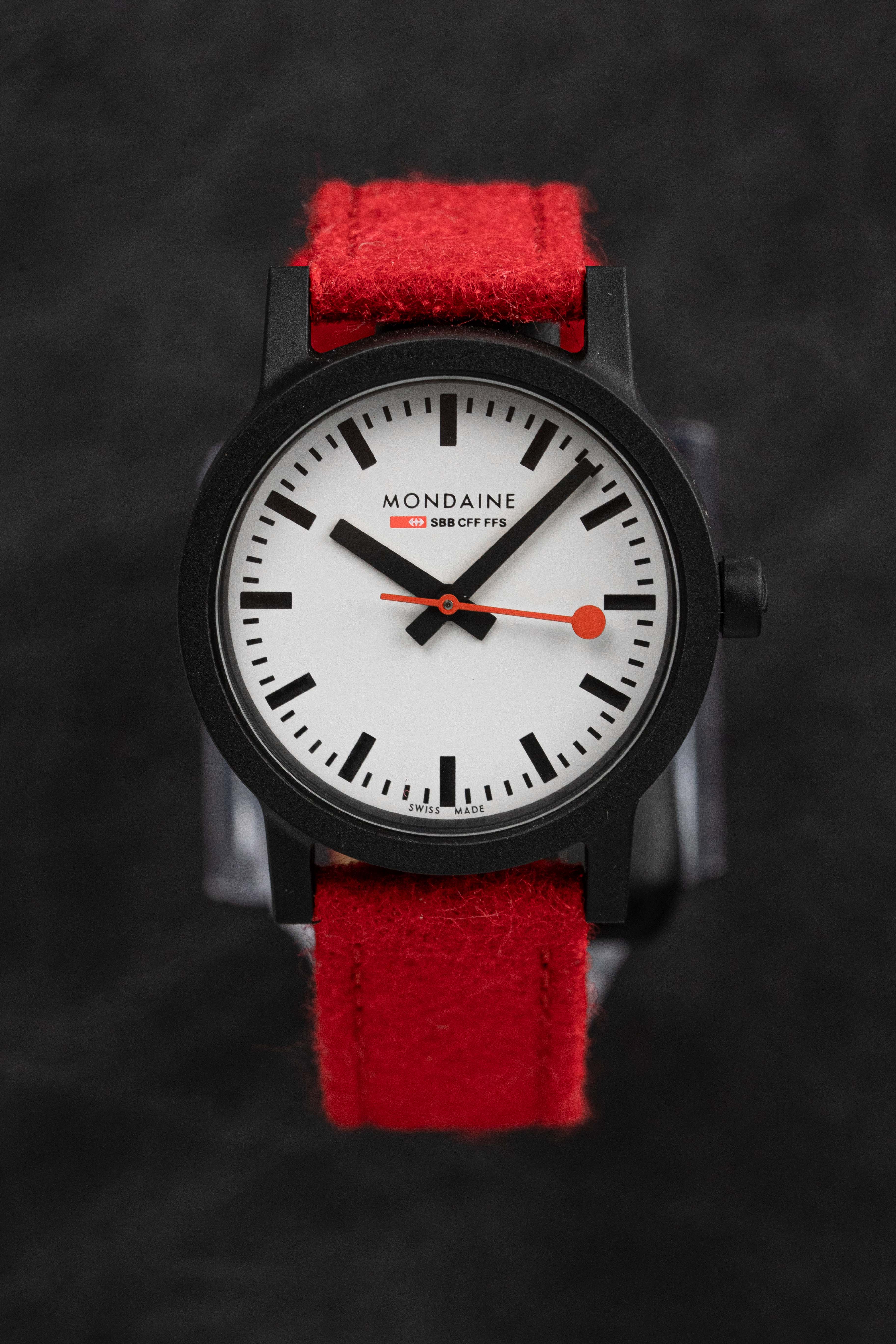 Mondaine Ladies Watch Essence Black Red