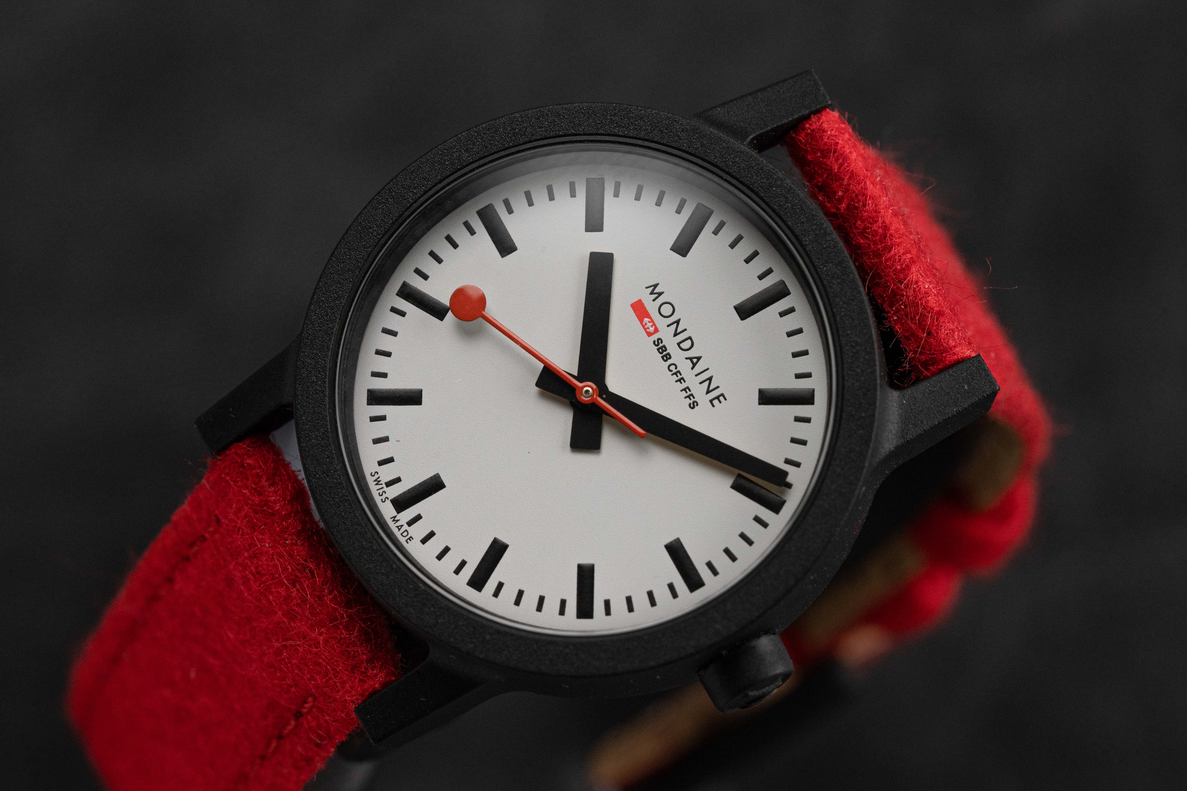 Mondaine Ladies Watch Essence Black Red