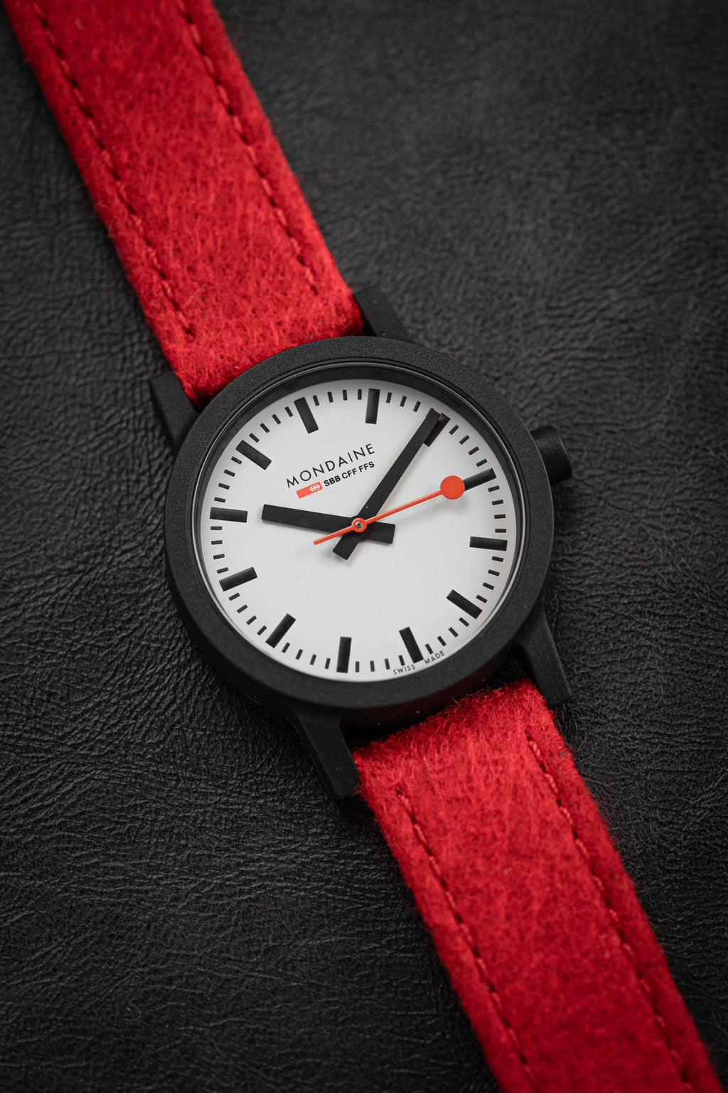 Mondaine Ladies Watch Essence Black Red
