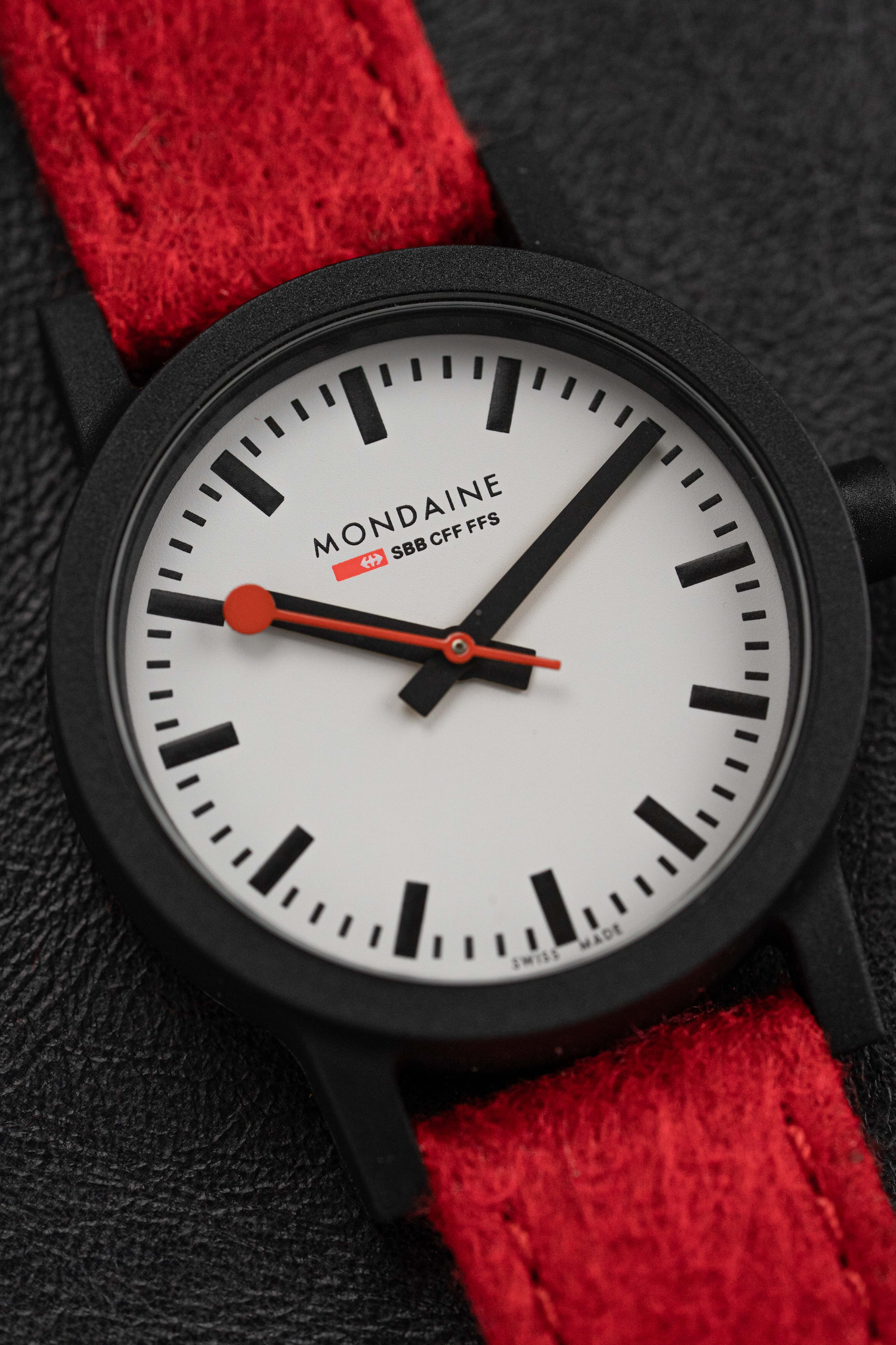 Mondaine Ladies Watch Essence Black Red