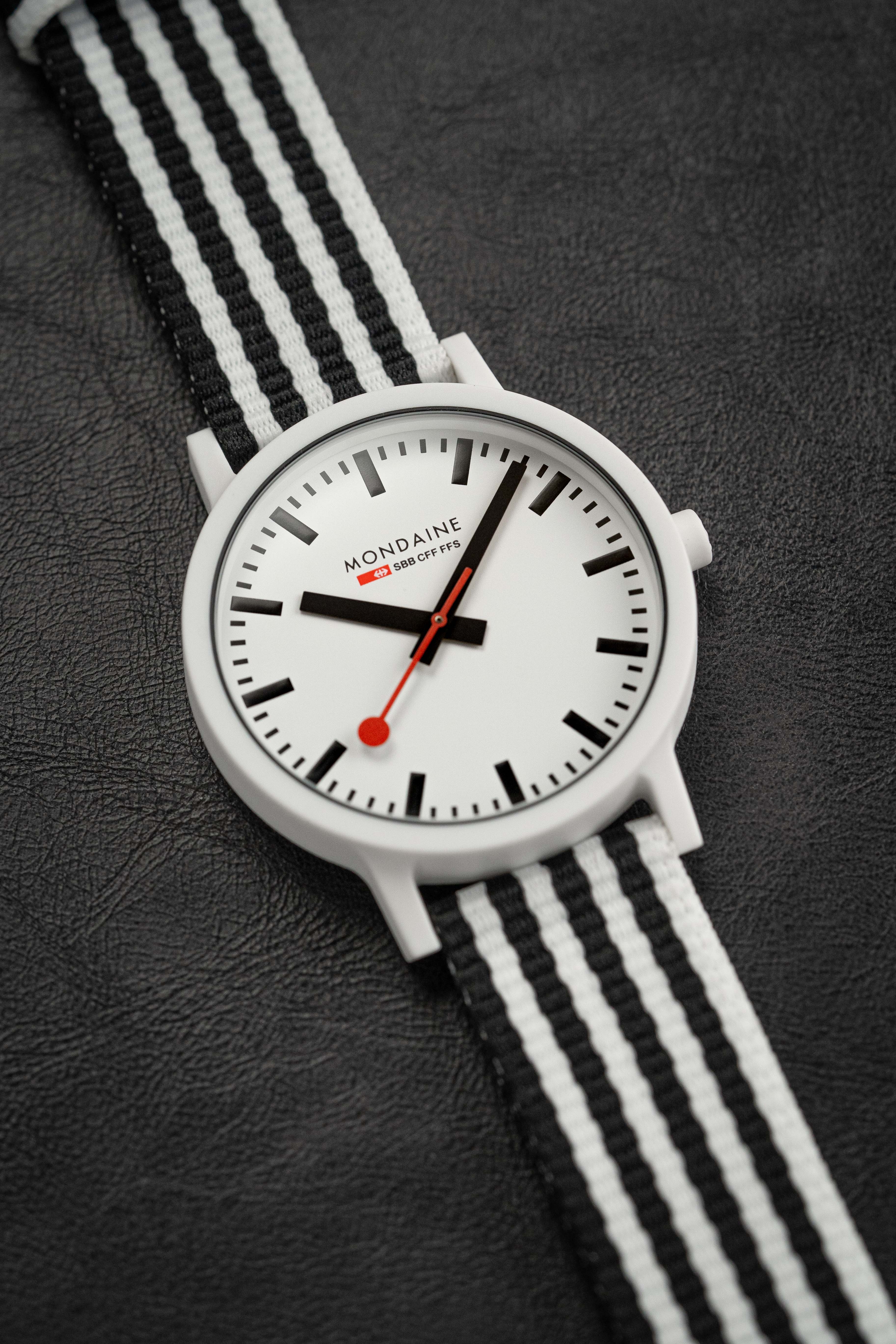 Mondaine Watch Essence Black White