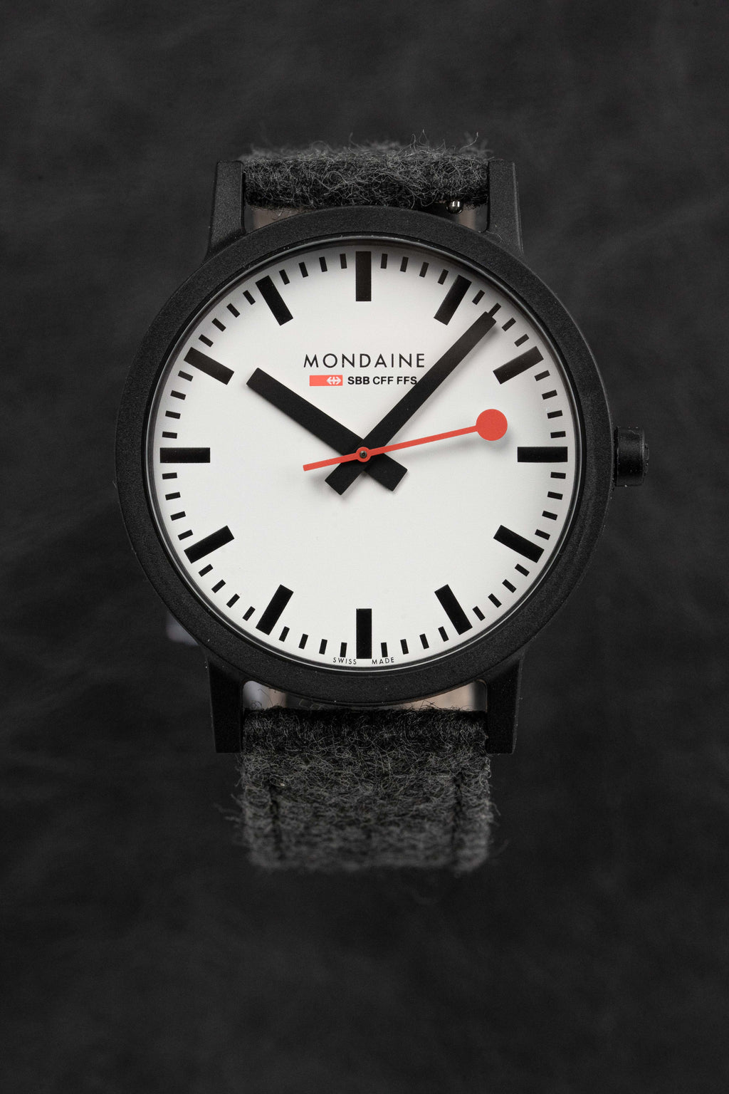Mondaine Watch Essence Black Grey