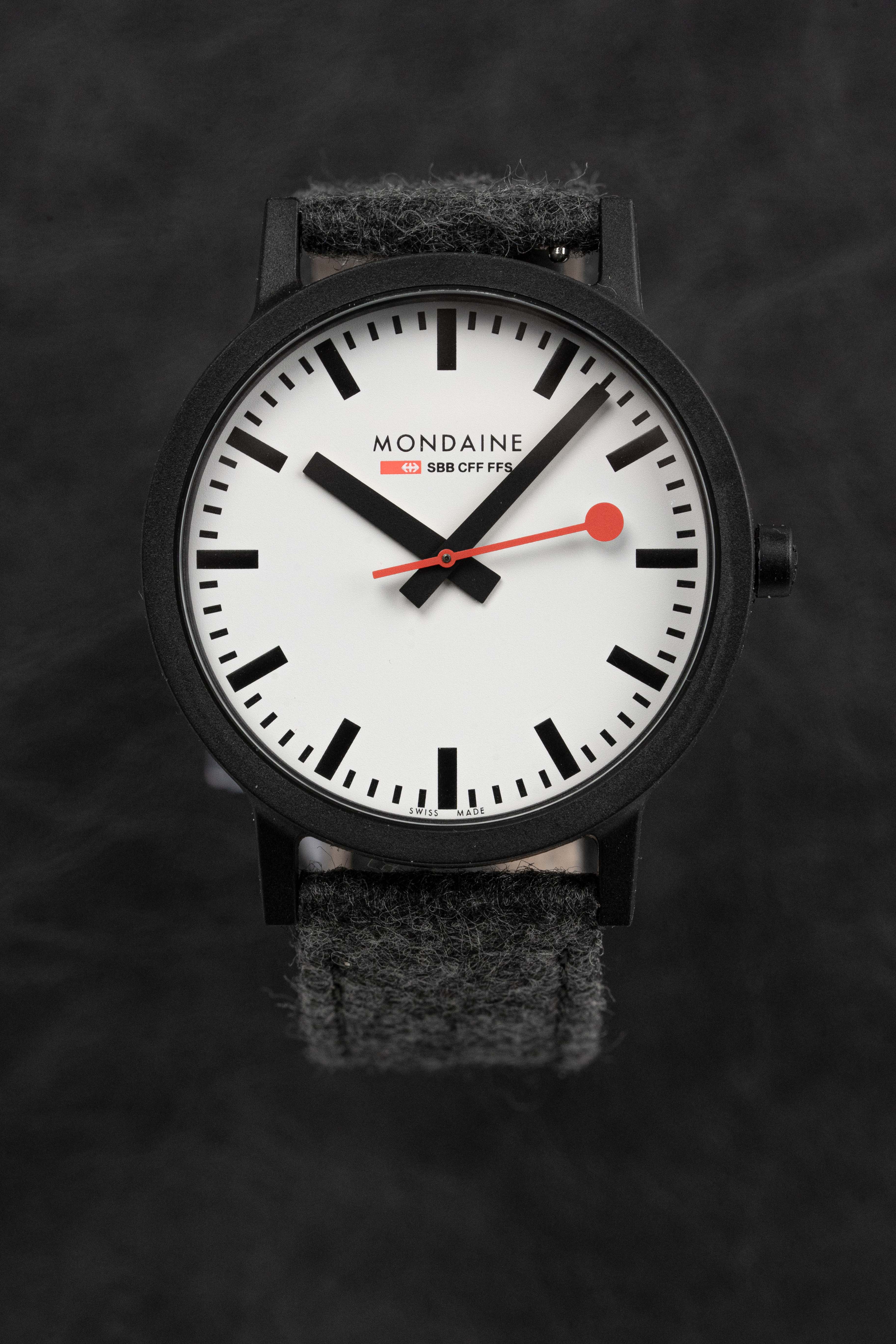 Mondaine Watch Essence Black Grey