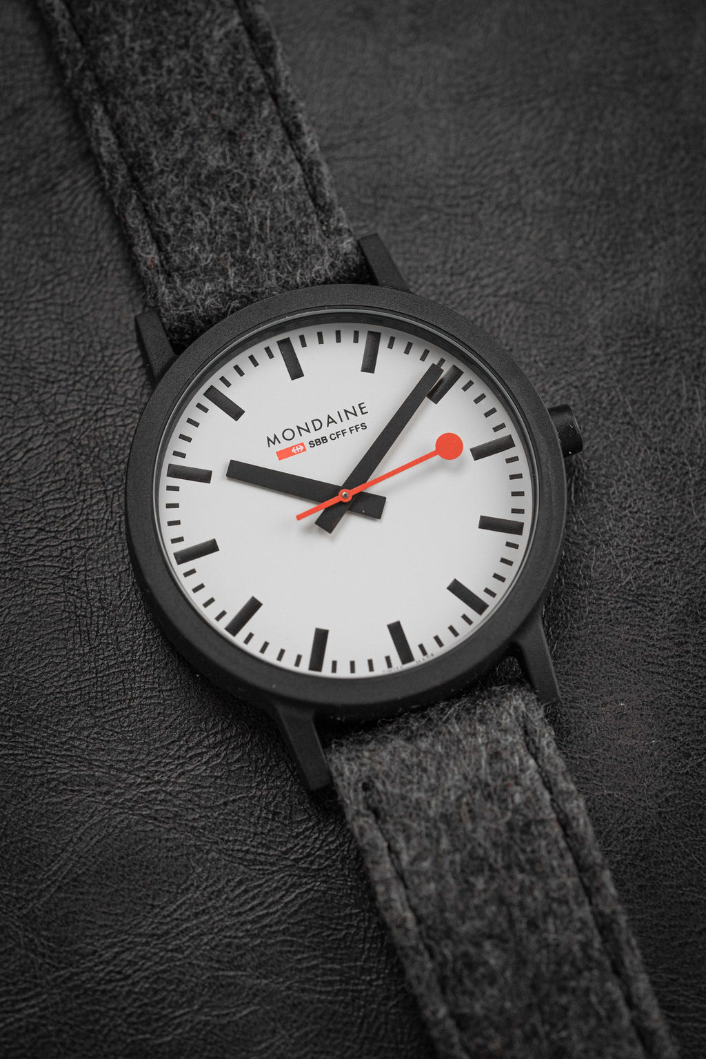 Mondaine Watch Essence Black Grey