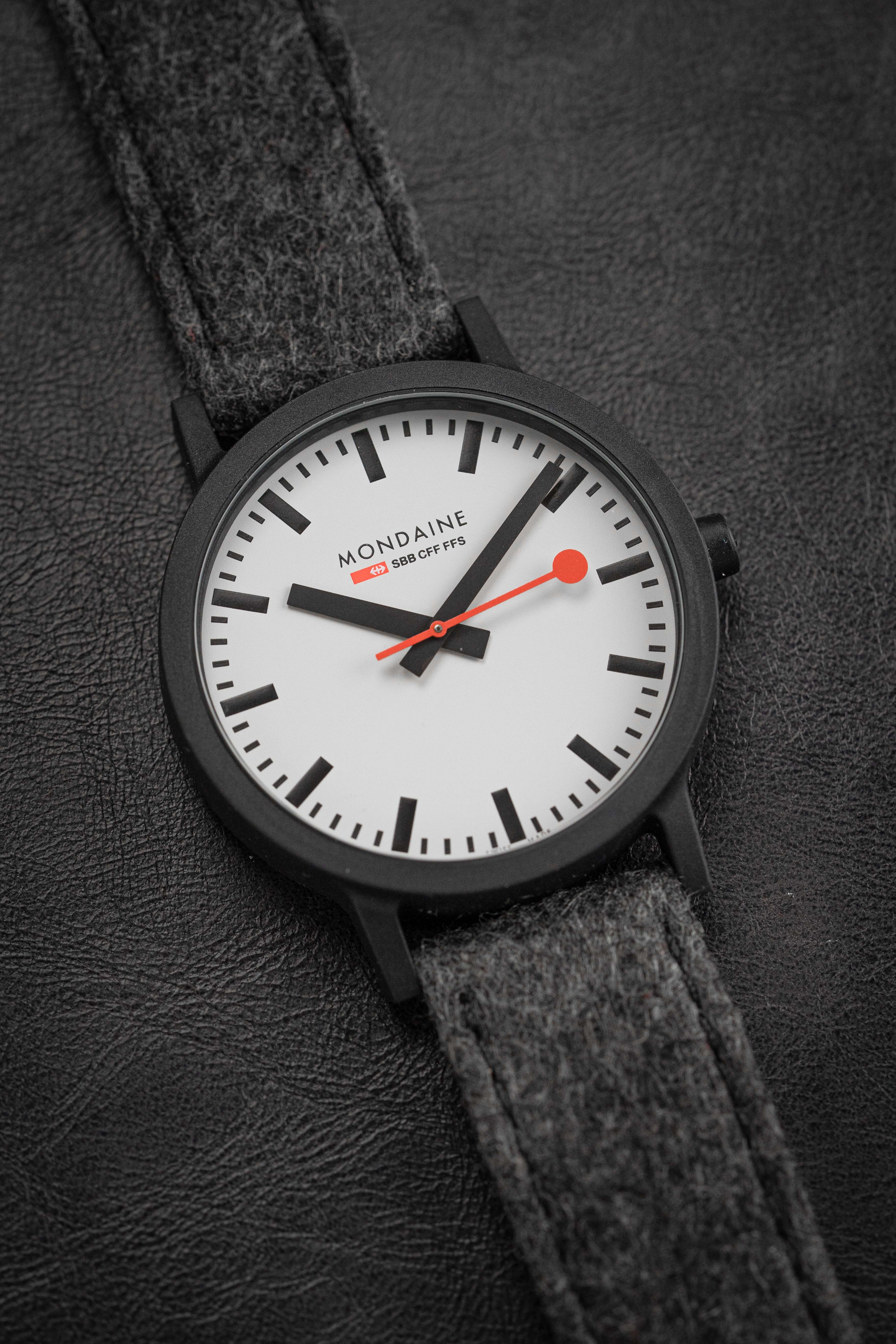 Mondaine Watch Essence Black Grey