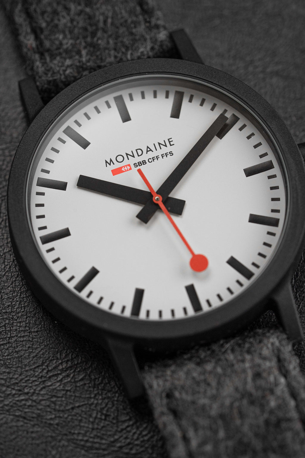 Mondaine Watch Essence Black Grey