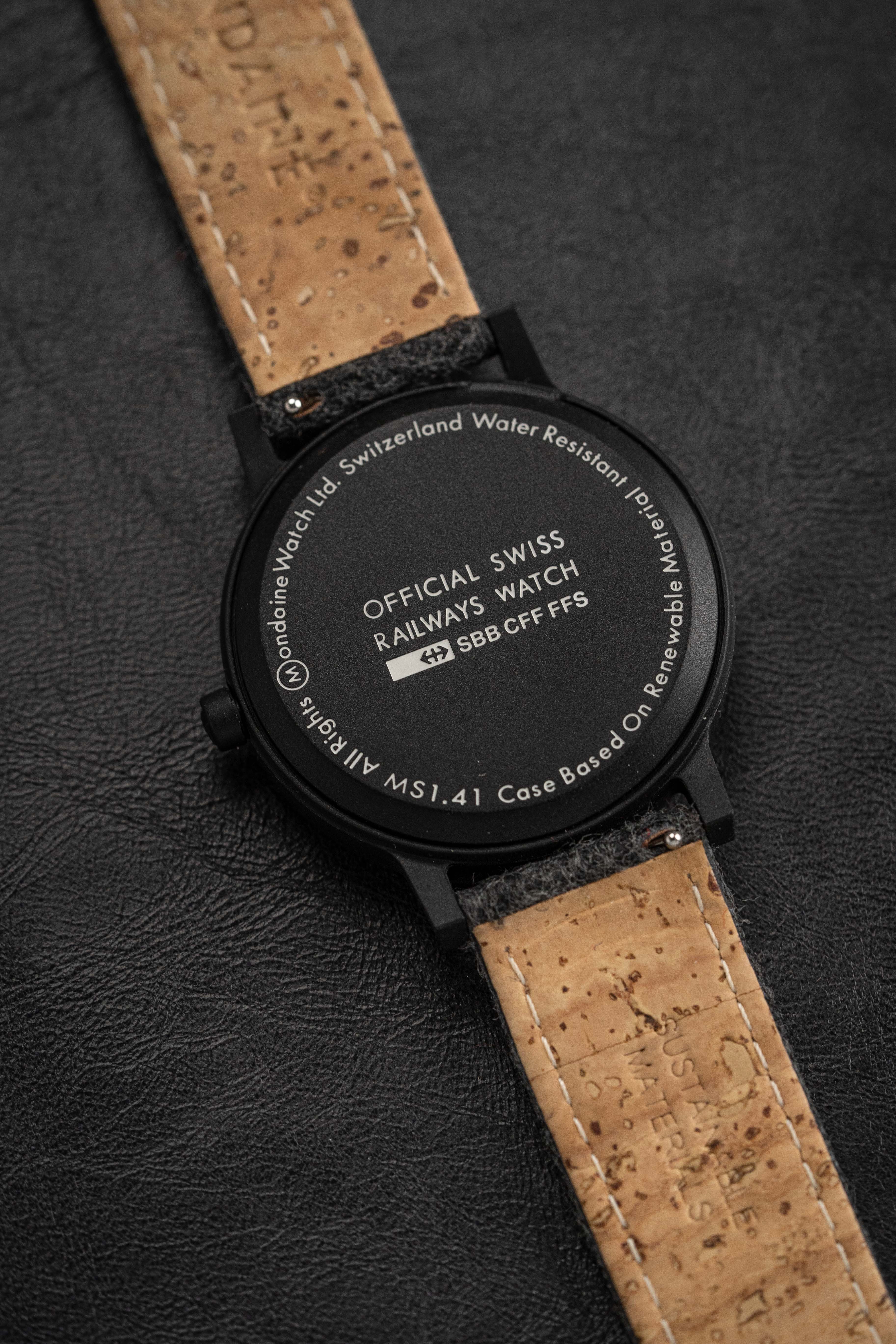 Mondaine Watch Essence Black Grey