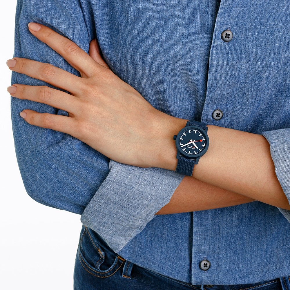 Mondaine Essence Ocean Blue Textile 32mm Ladies Watch