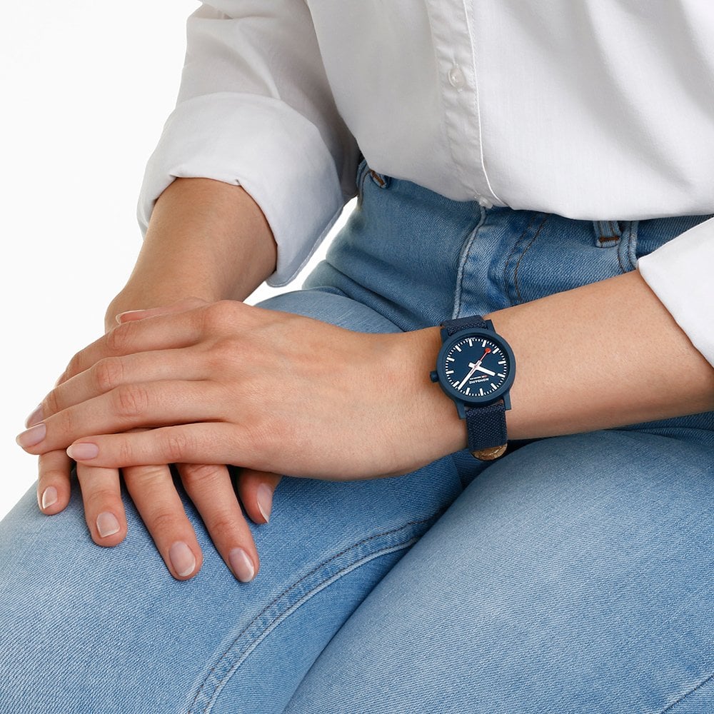 Mondaine Essence Ocean Blue Textile 32mm Ladies Watch