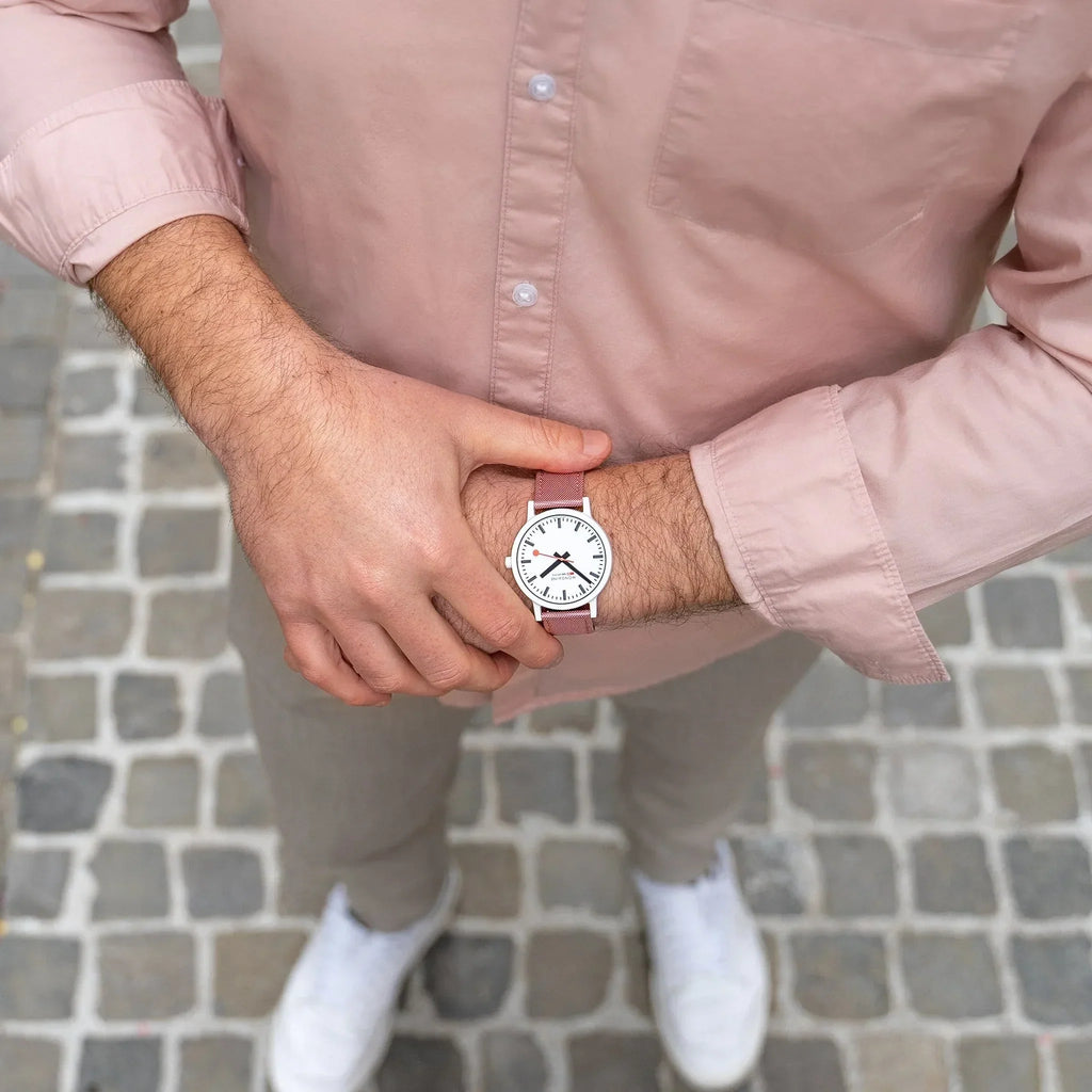 Mondaine Watch Essence White Pink