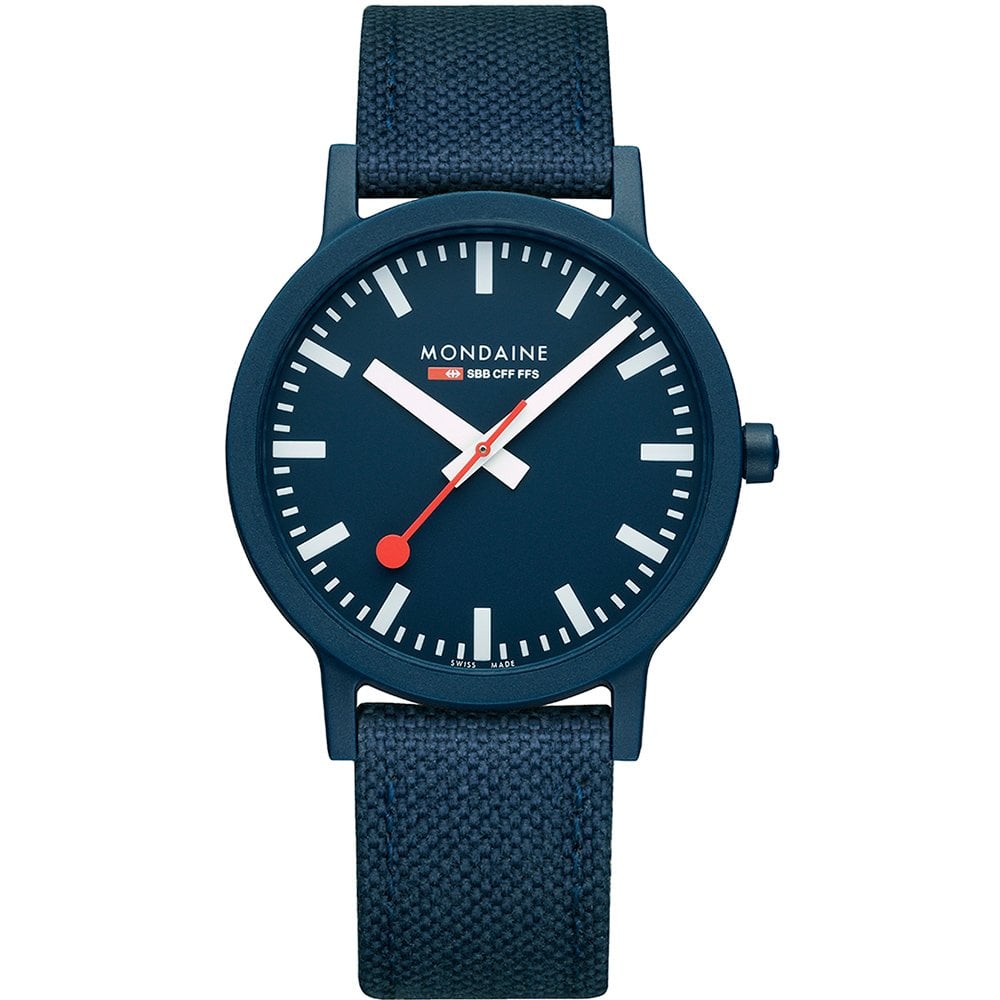Mondaine Essence Ocean Blue Textile 41mm Watch