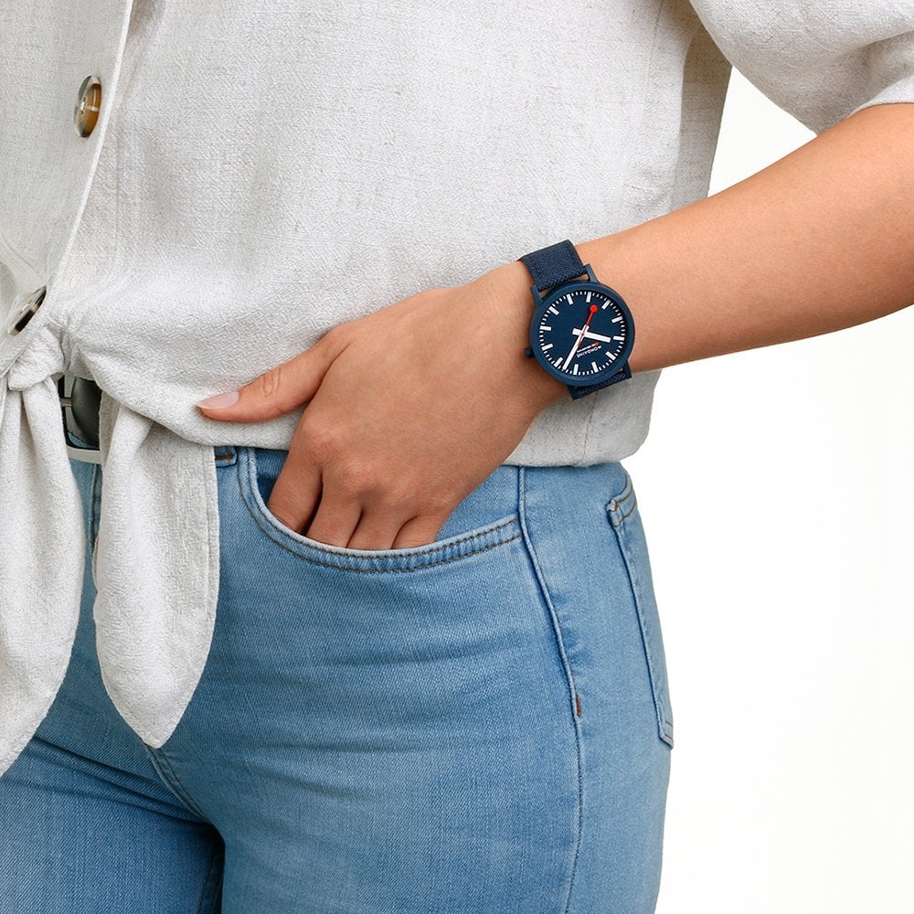 Mondaine Essence Ocean Blue Textile 41mm Watch