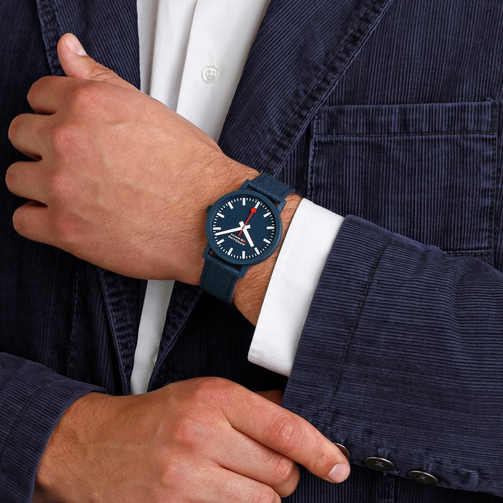 Mondaine Essence Ocean Blue Textile 41mm Watch