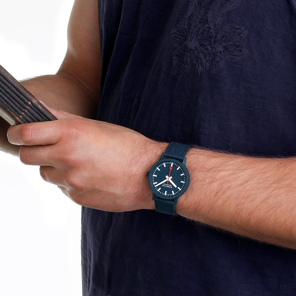 Mondaine Essence Ocean Blue Textile 41mm Watch