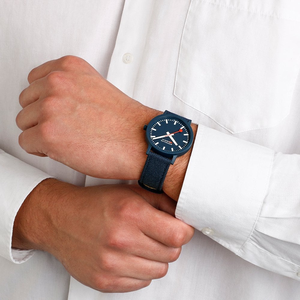 Mondaine Essence Ocean Blue Textile 41mm Watch