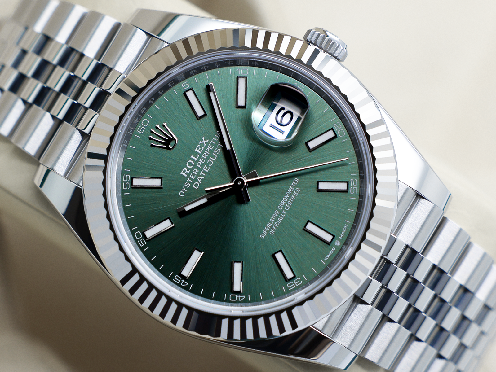 ROLEX DATEJUST 41mm 126334 EDELSTAHL MINTGRÜNES ZIFFERNBLATT UNGETRAGEN 2026