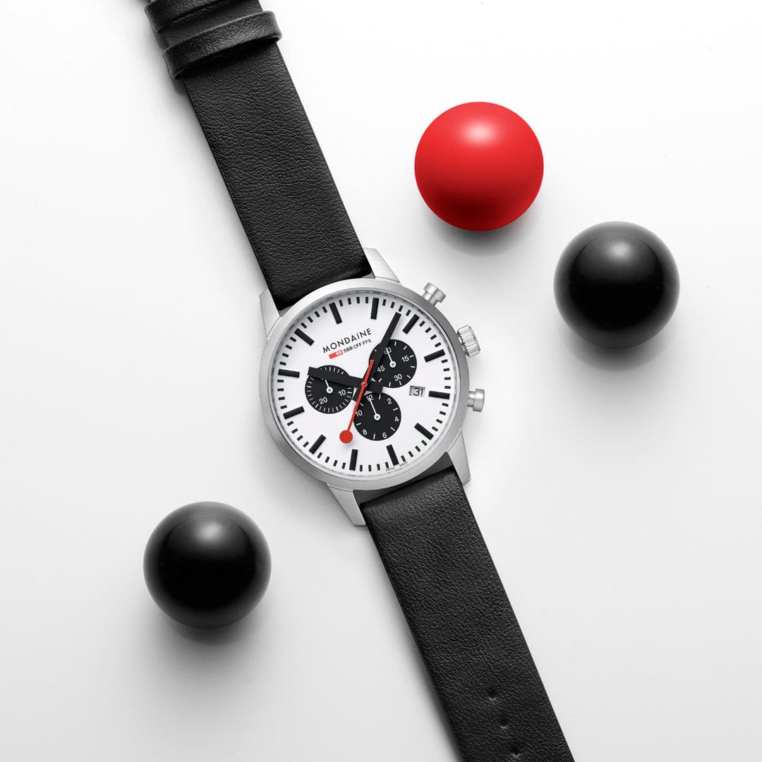 Mondaine Neo Swiss Chronograph Watch 41mm Panda Dial