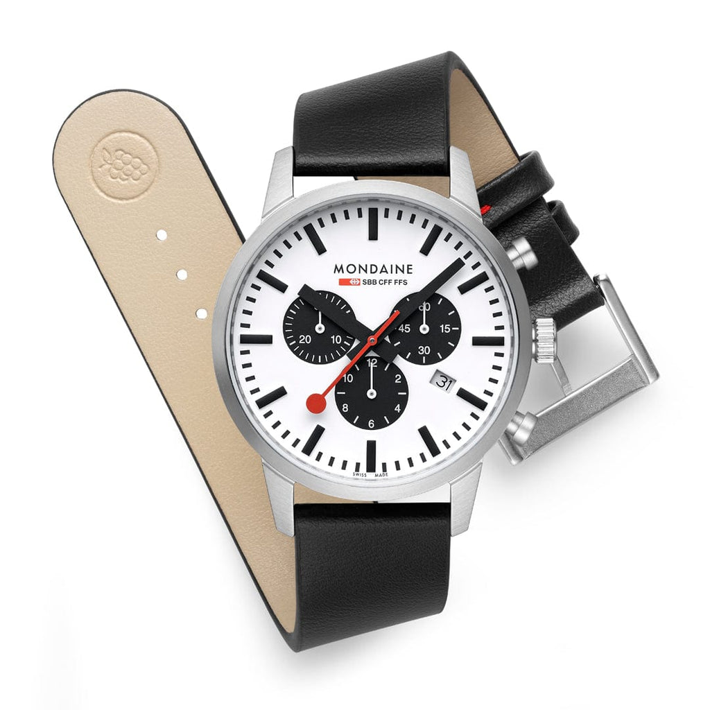 Mondaine Neo Swiss Chronograph Watch 41mm Panda Dial