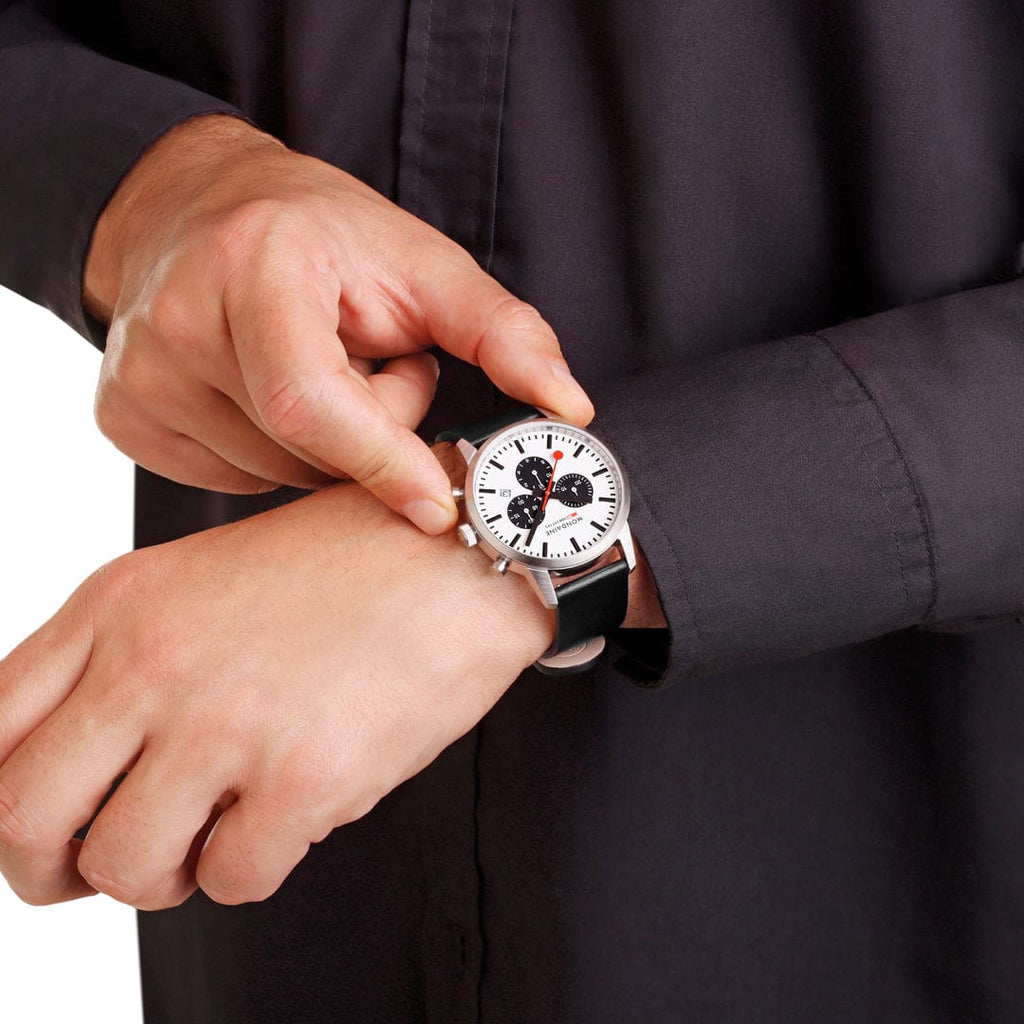 Mondaine Neo Swiss Chronograph Watch 41mm Panda Dial