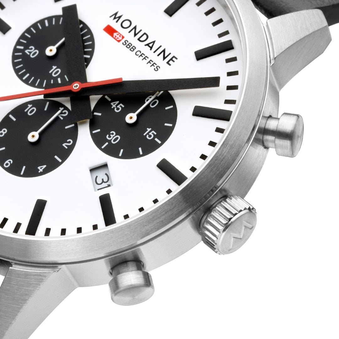 Mondaine Neo Swiss Chronograph Watch 41mm Panda Dial