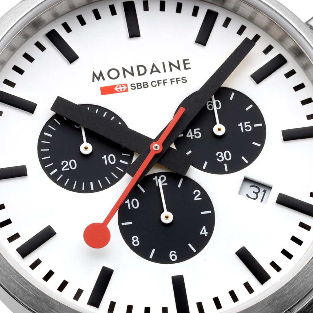 Mondaine Neo Swiss Chronograph Watch 41mm Panda Dial